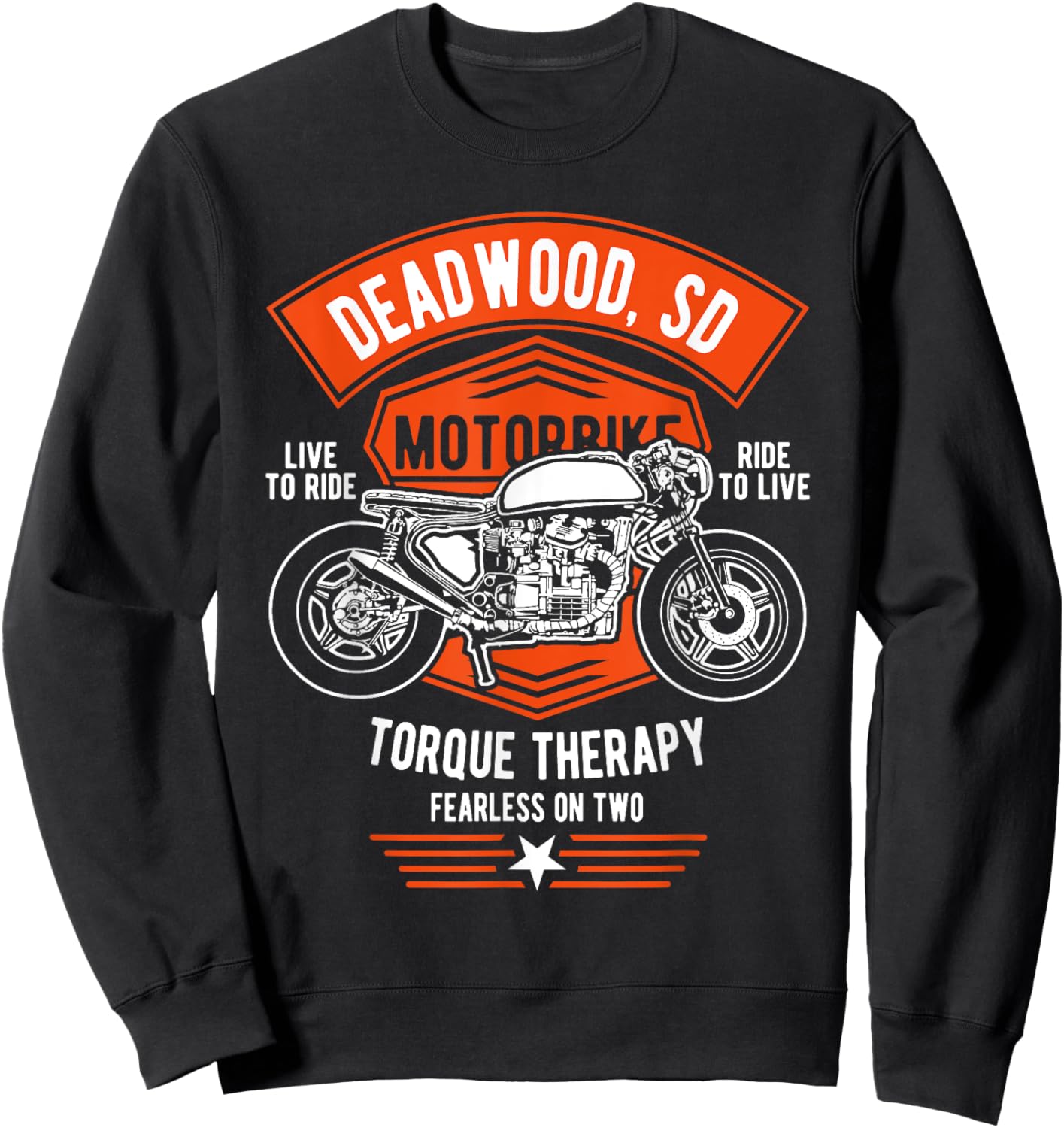 Deadwood South Dakota USA Motorcycle Design Souvenir Sweatshirt - Sweatshirt | Black