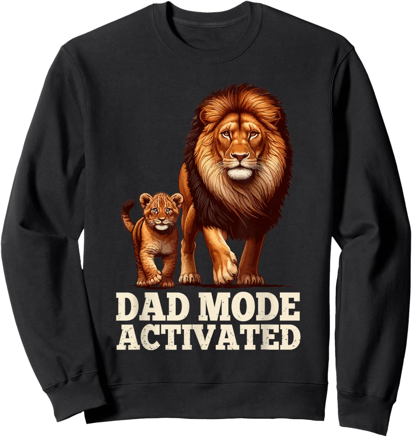 Dad Mode Activated Fathers Day Papa Daddy Husband Grandpa Sweatshirt - Sweatshirt | Black