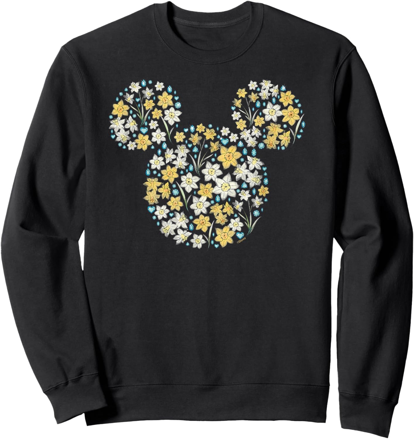 Disney Mickey Mouse March Birth Month Birthstone & Flowers Sweatshirt - Sweatshirt | Black