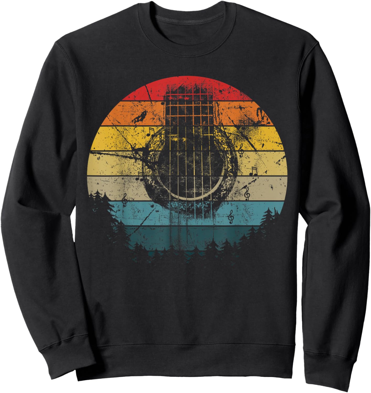Guitar Rock n Roll Bass Instrument Vintage Metal Sweatshirt - Sweatshirt | Black