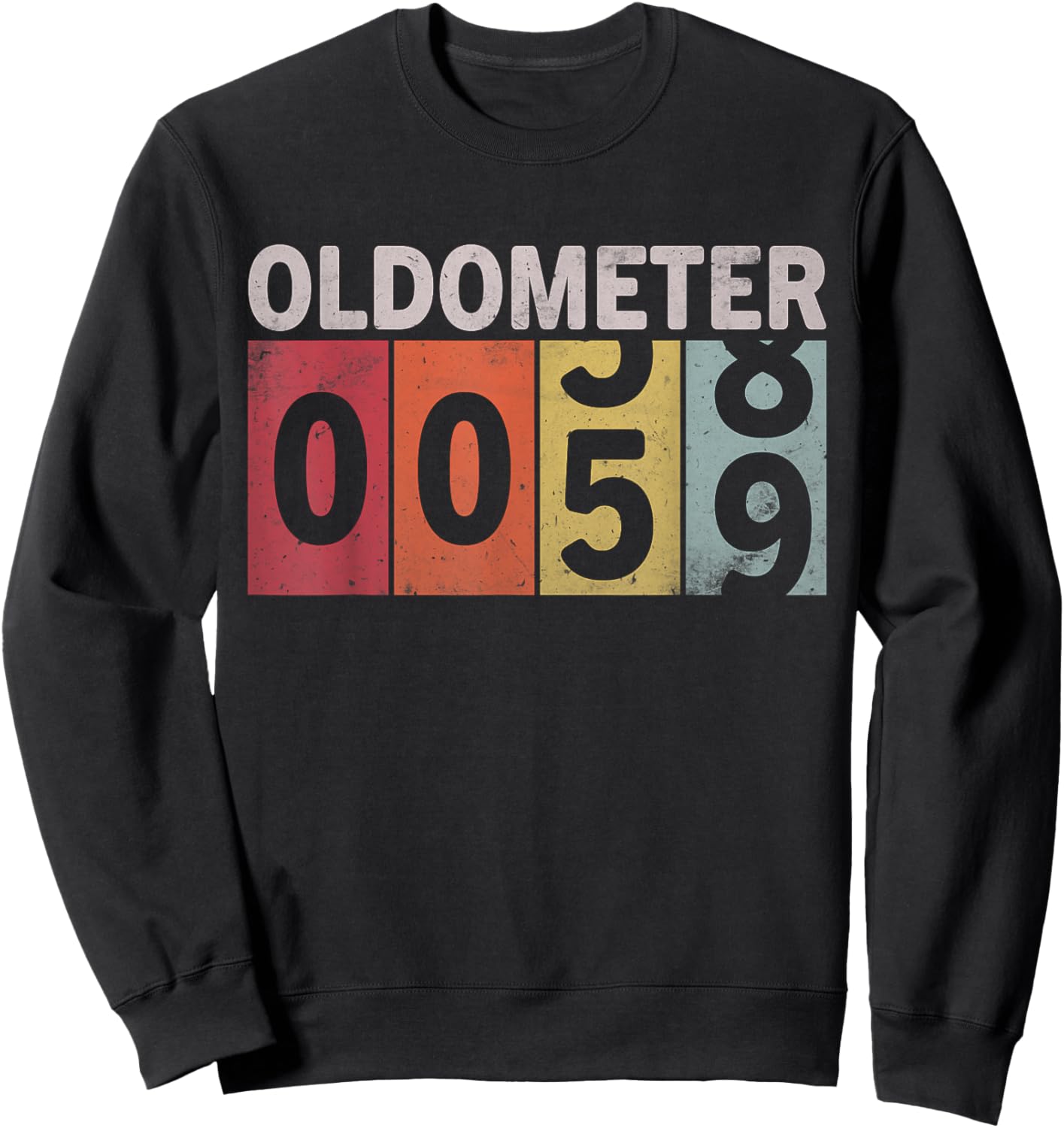 Oldometer 58-59 Funny 59 Years Old Birthday Sweatshirt - Sweatshirt | Black