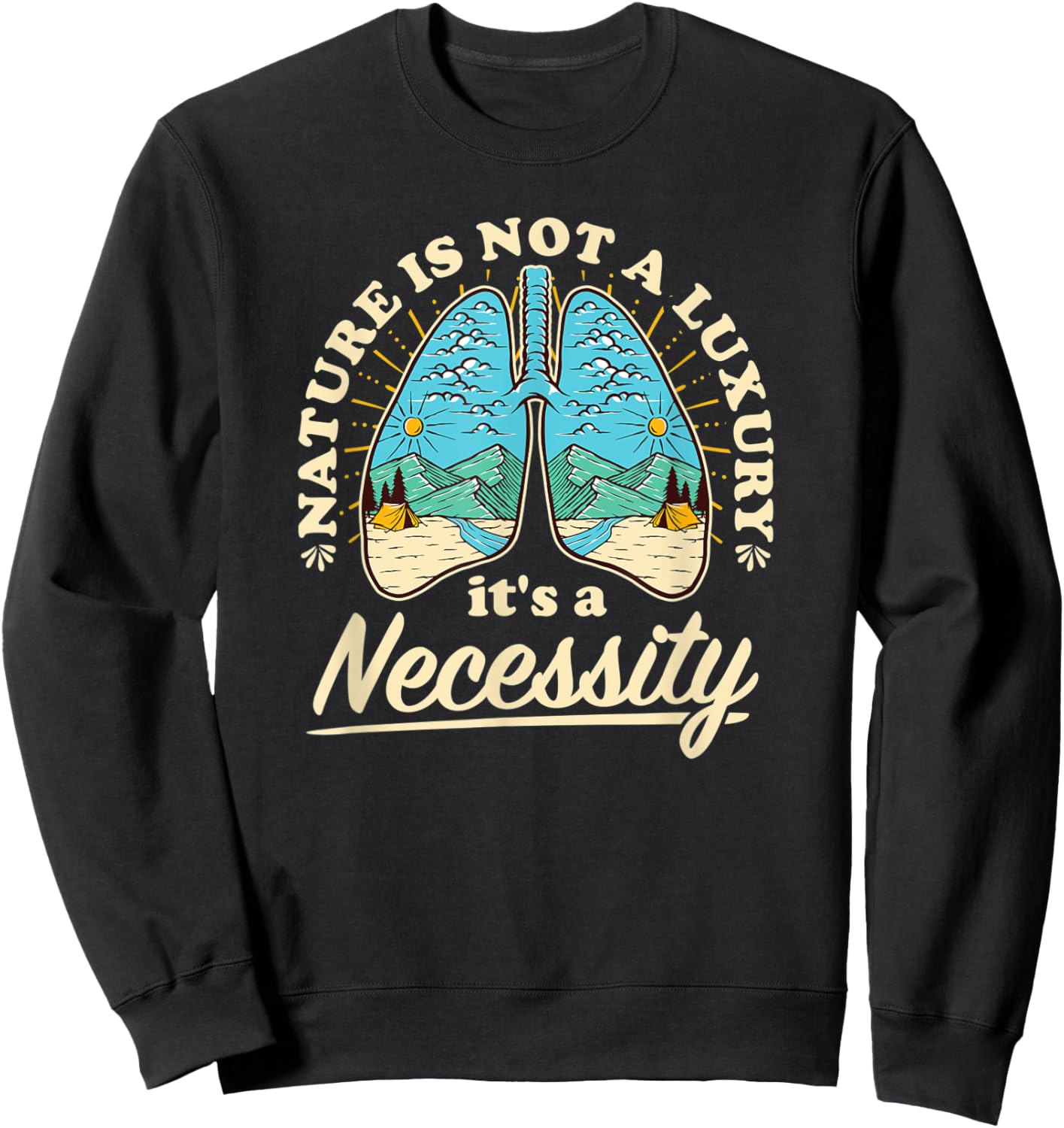 Nature Conservancy US National Park Camping Hiking Wildlife Sweatshirt - Sweatshirt | Black