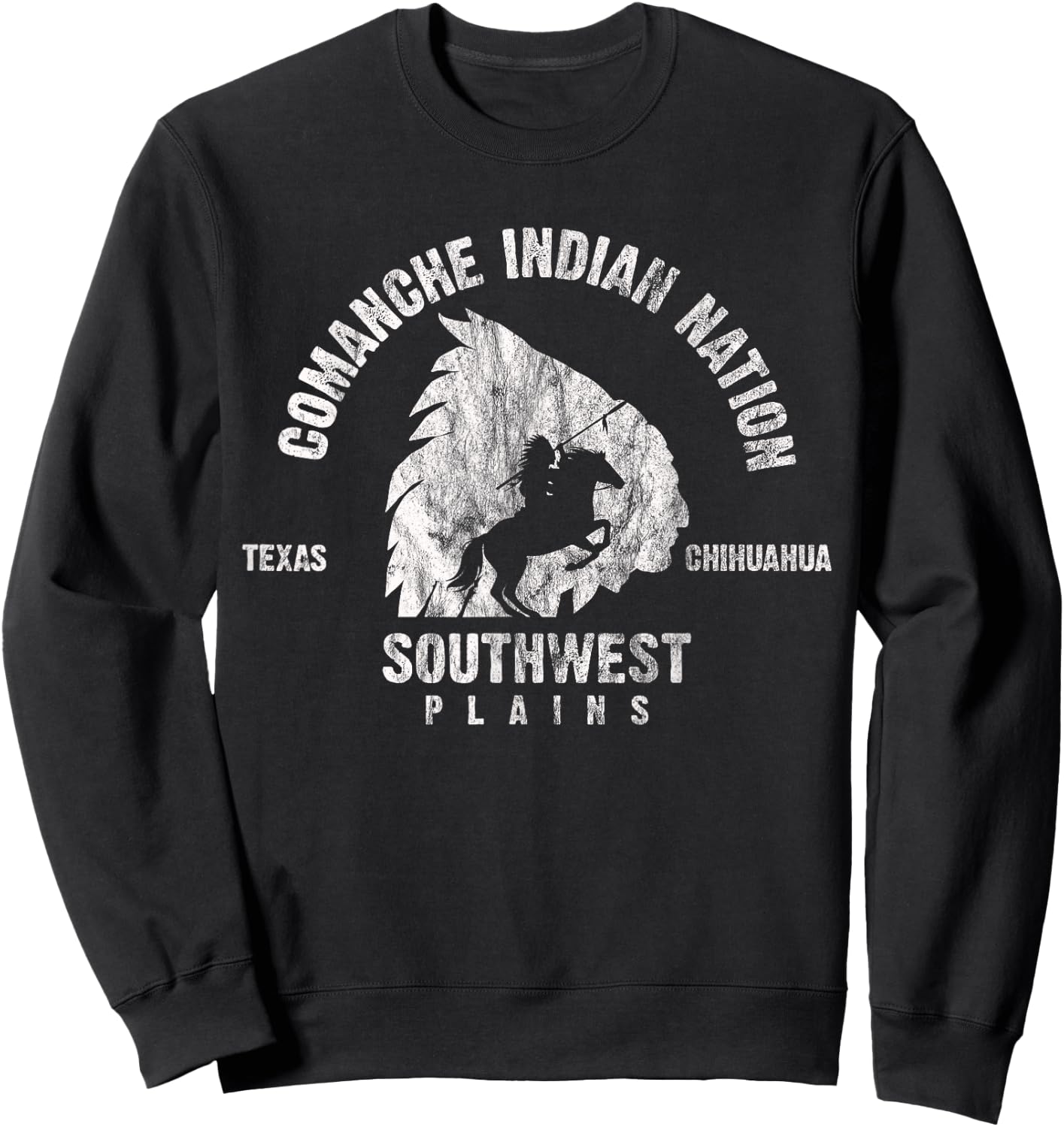 Comanche Native American Indian Pride Chief Respect vintage Sweatshirt - Sweatshirt | Black