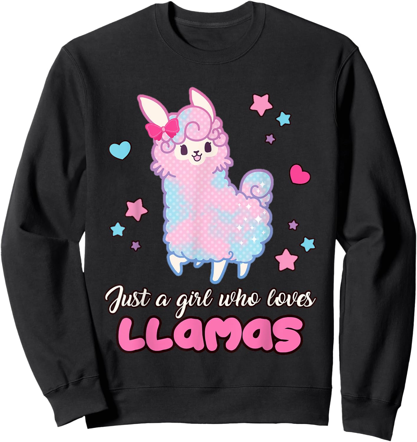 Llama Girl Shirt Just A Girl Who Loves Llamas Cute Sweatshirt - Sweatshirt | Black
