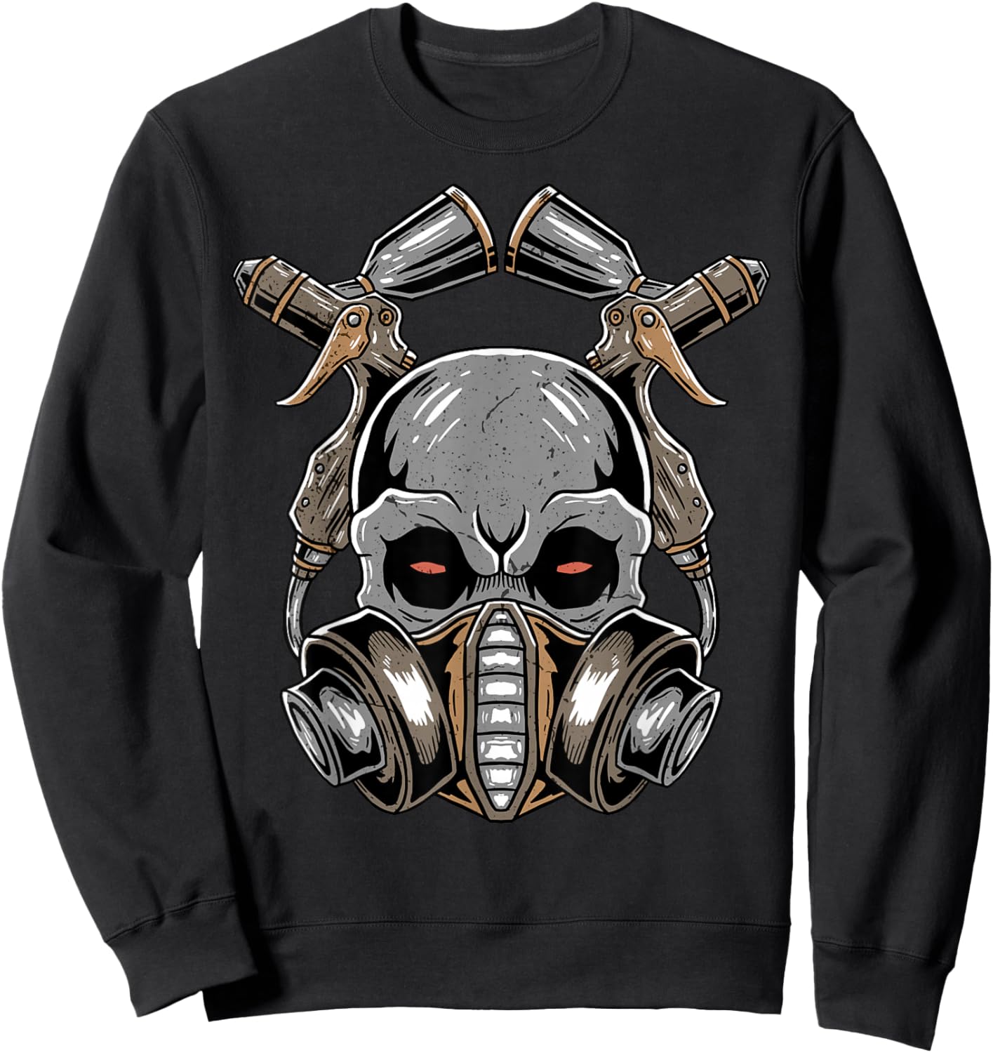 Auto Body Car Vehicle Sprayer Skull Automotive Painter Sweatshirt - Sweatshirt | Black