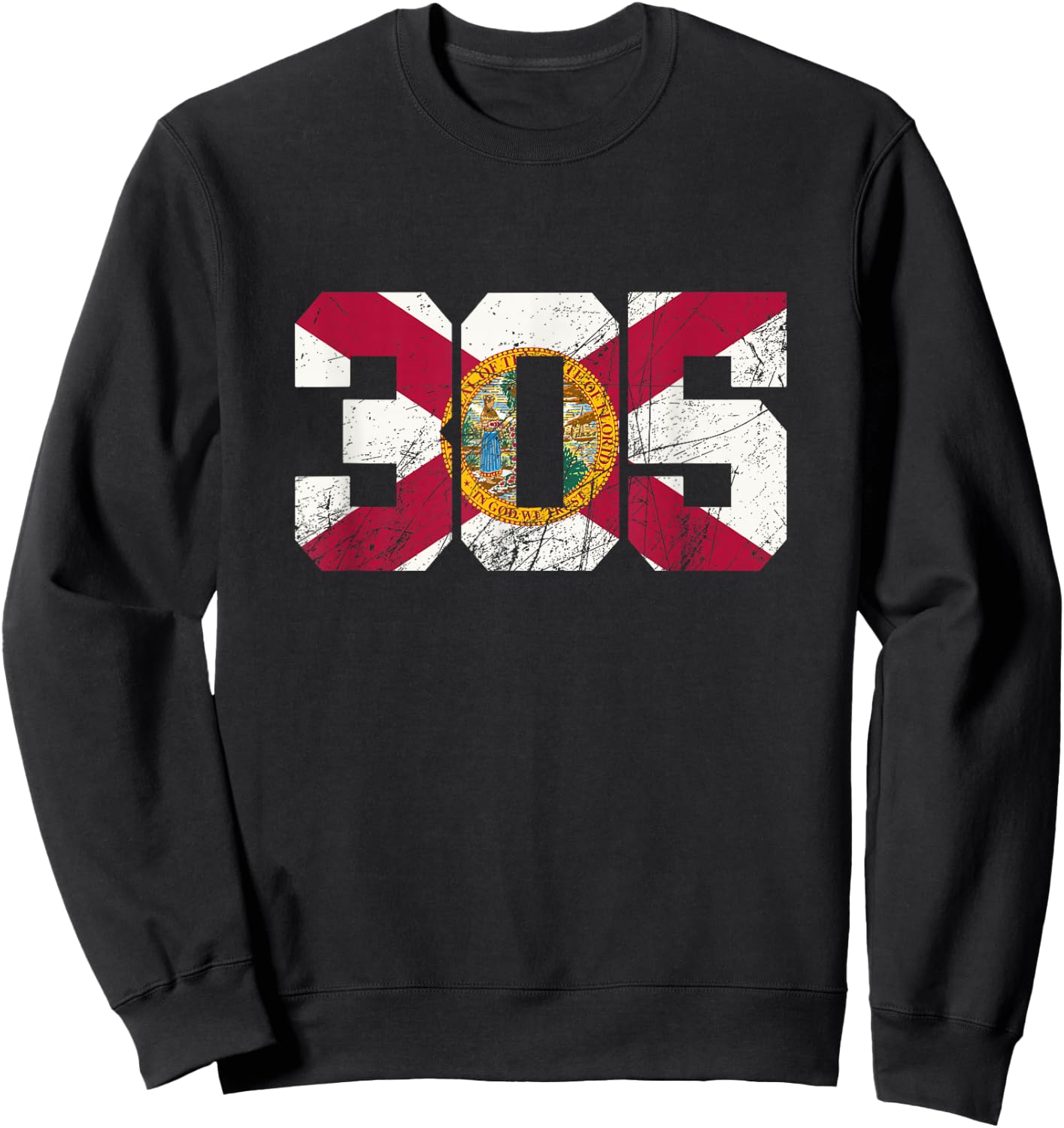 305 Area Code, Flag of Florida State, Miami-Dade County Sweatshirt - Sweatshirt | Black