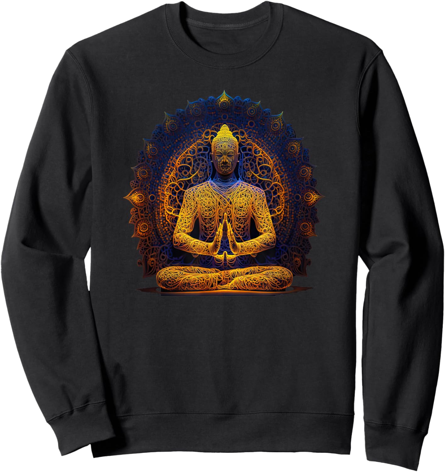 Buddha Statue Yoga Buddhist Zen Buddhism Meditation. Sweatshirt - Sweatshirt | Black