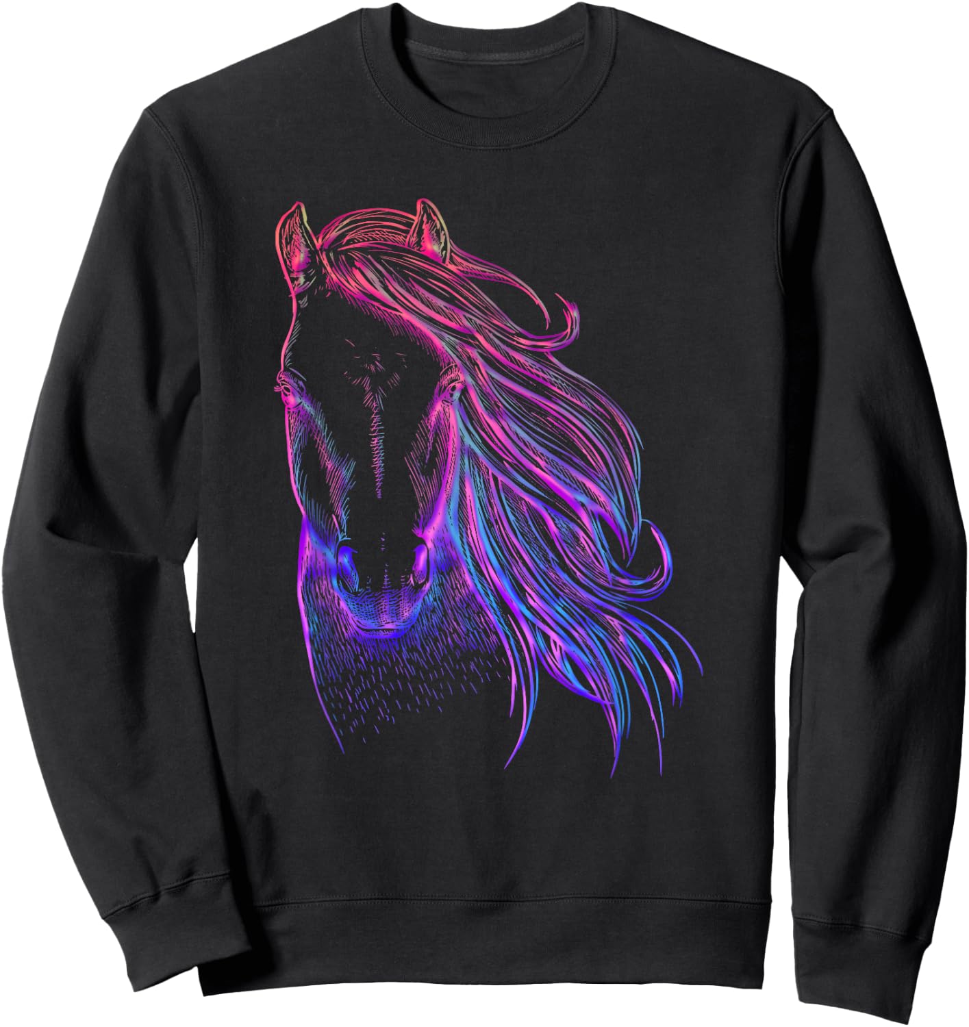 Riding solves most problems girls riding horses Sweatshirt - Sweatshirt | Black