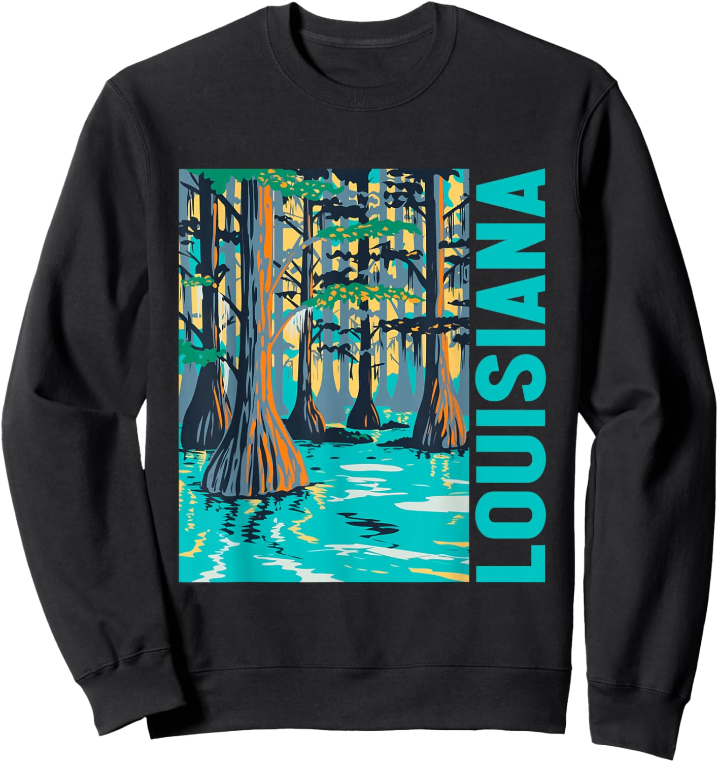 Louisiana Swamp Bald Cypress Tree Louisiana Travel Souvenir Sweatshirt - Sweatshirt | Black
