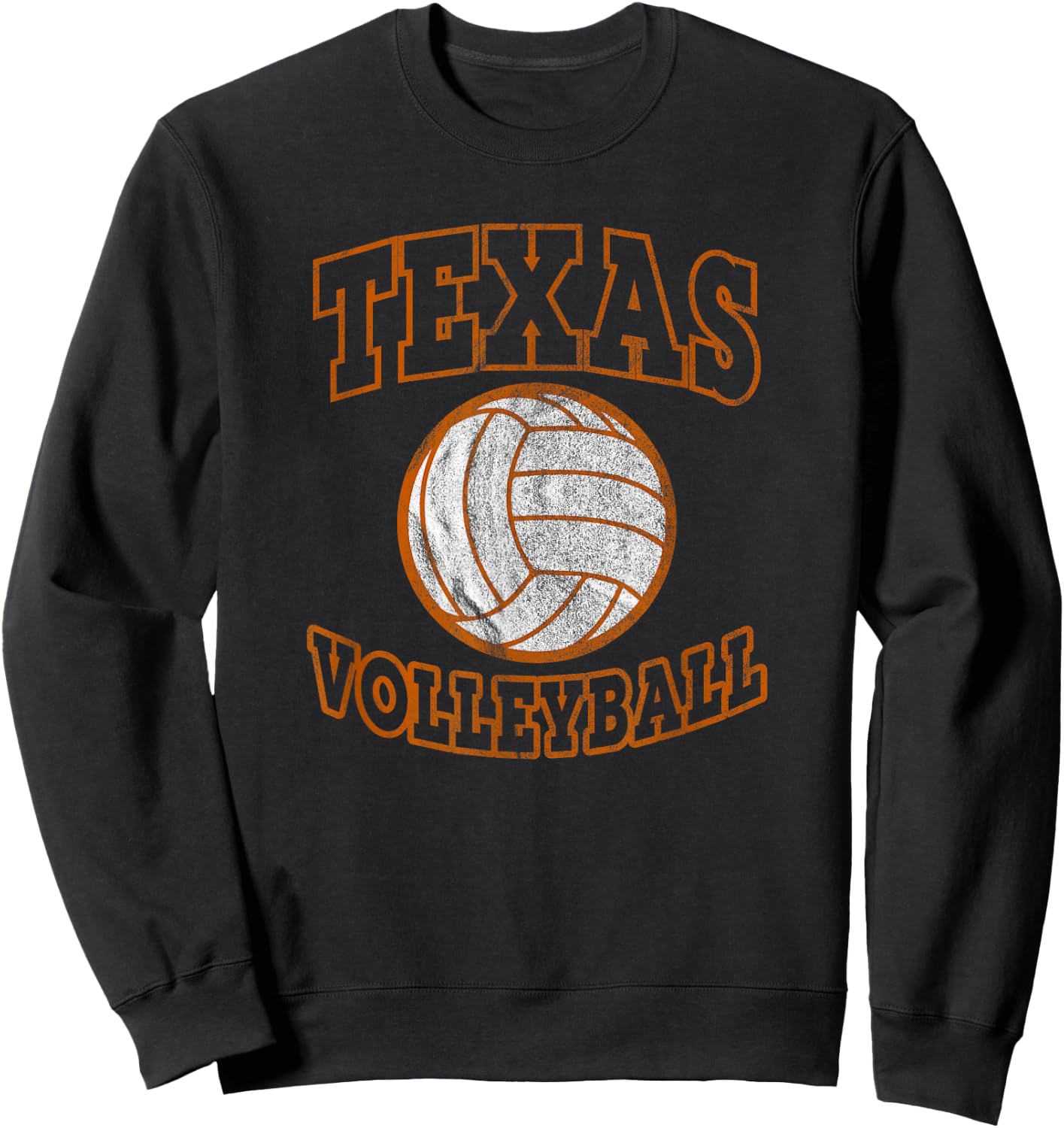 The Lone Star State Texas Volleyball Deez Texas Volleyball Vintage Distressed Black Sweatshirt - Sweatshirt | Black