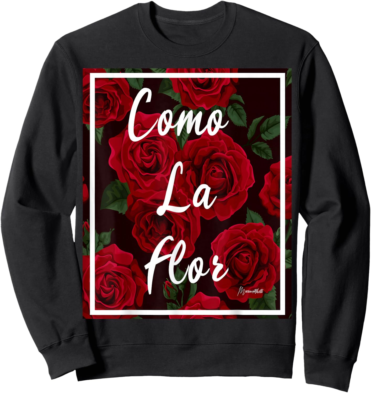 Como LA Flor RED Roses T Shirt Sweatshirt - Sweatshirt | Black