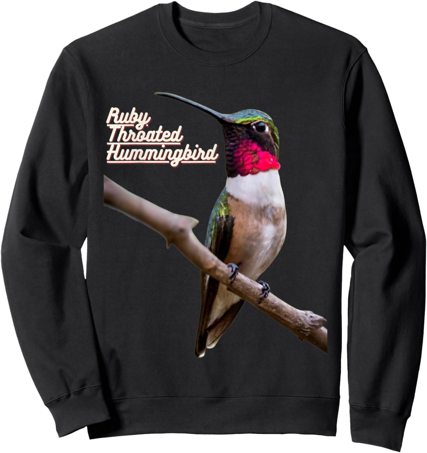 Ruby Throated Hummingbird Sweatshirt - Sweatshirt | Black