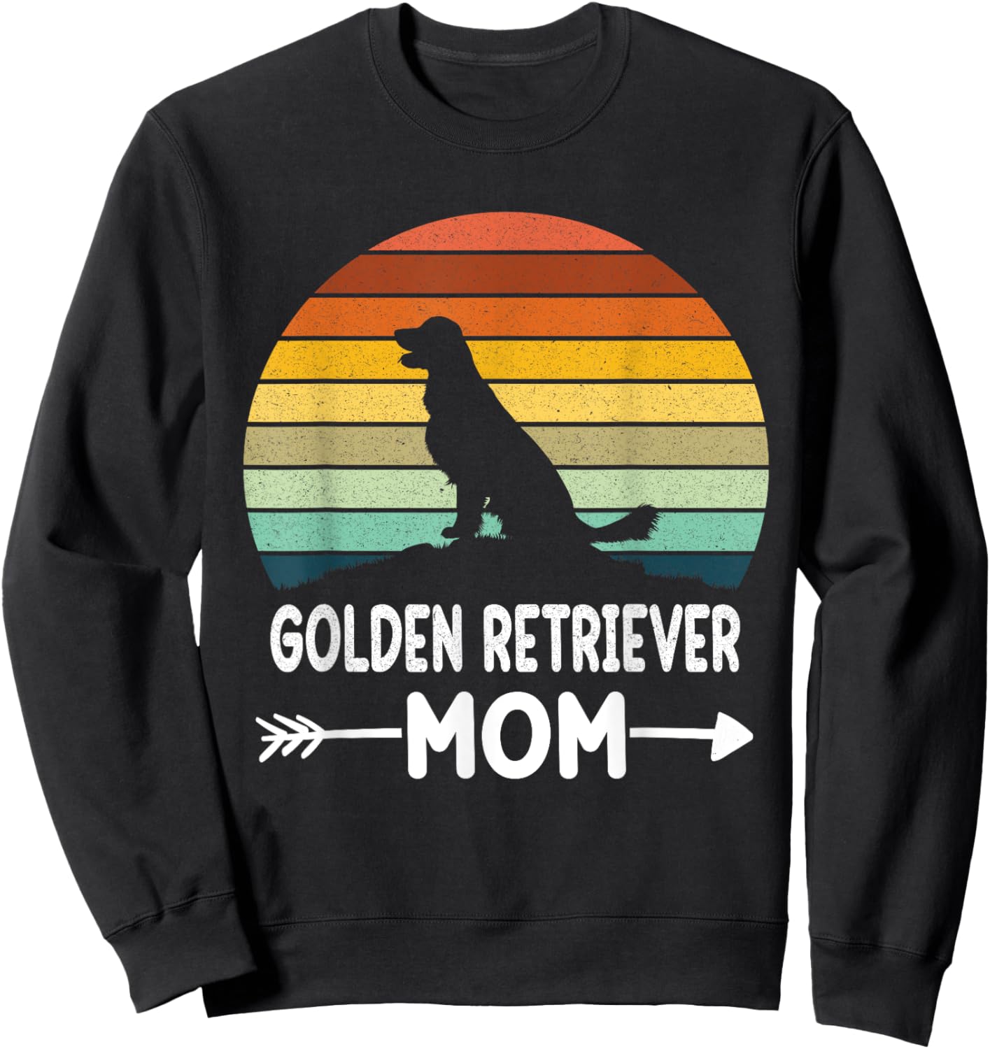 Retro Golden Retriever Mom Gifts Golden Retriever Daddy Dog Women Girls Kids Sweatshirt - Sweatshirt | Black