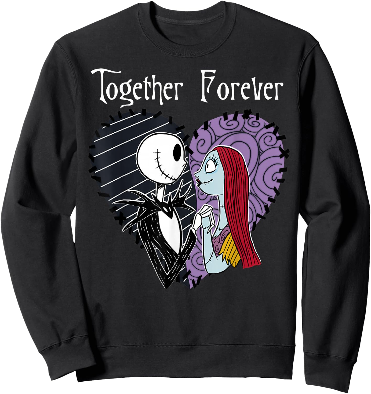 Disney The Nightmare Before Christmas Jack & Sally Together Sweatshirt - Sweatshirt | Black