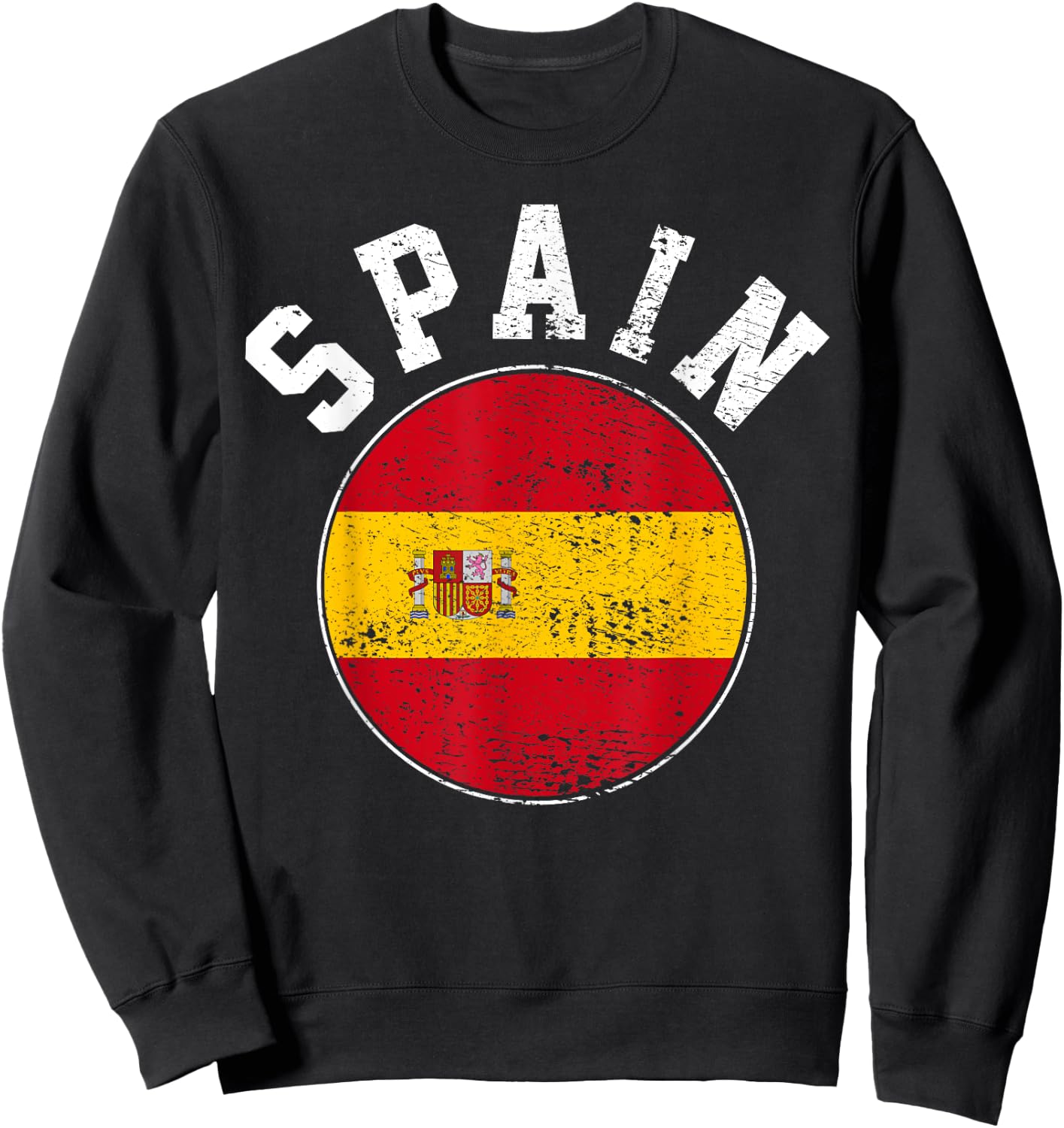 Spain Flag Vintage Sweatshirt - Sweatshirt | Black