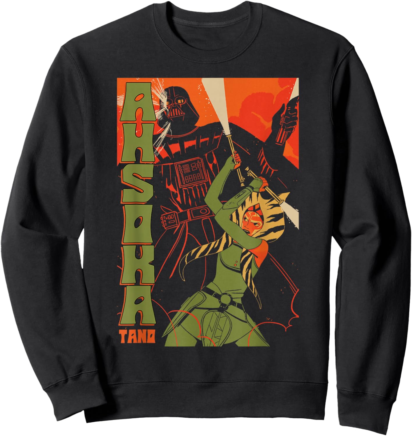 Star Wars Classic Ahsoka Tano & Darth Vader Vintage Poster Sweatshirt - Sweatshirt | Black