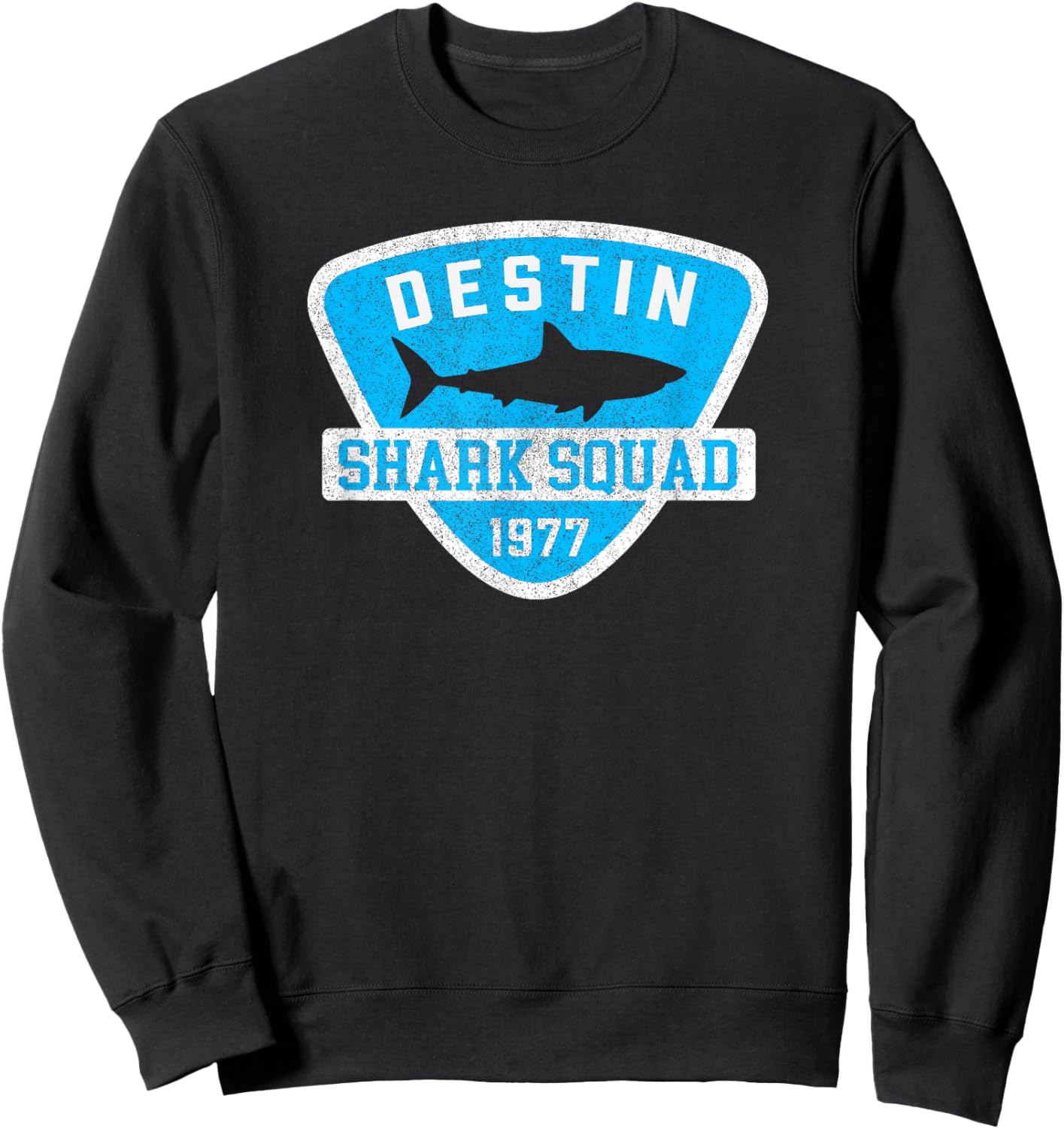 Destin Florida Shark Souvenir Boys Vintage Beach Kids Retro Sweatshirt - Sweatshirt | Black