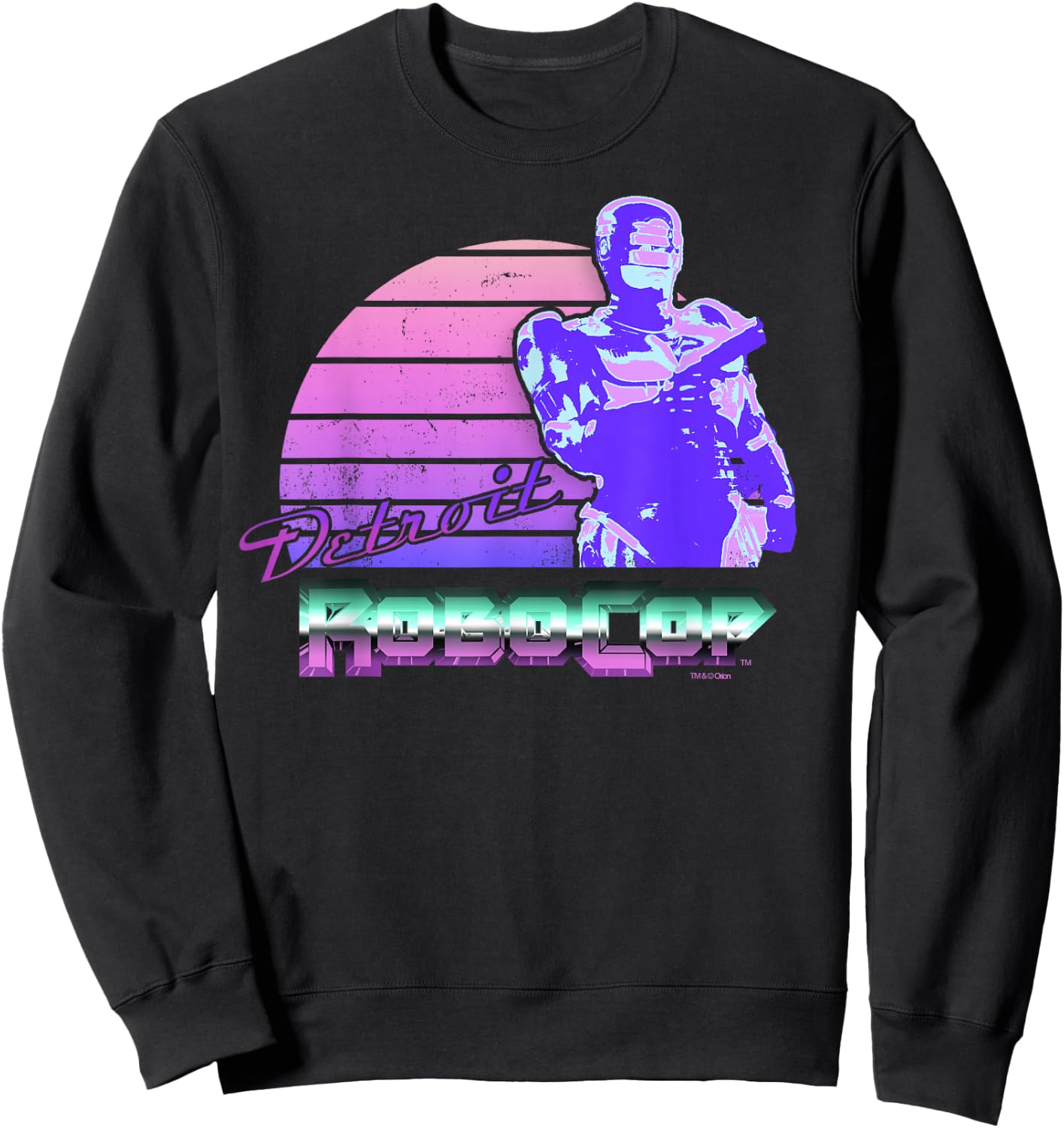 Robocop Detroit Retro-Style Portrait Sweatshirt - Sweatshirt | Black