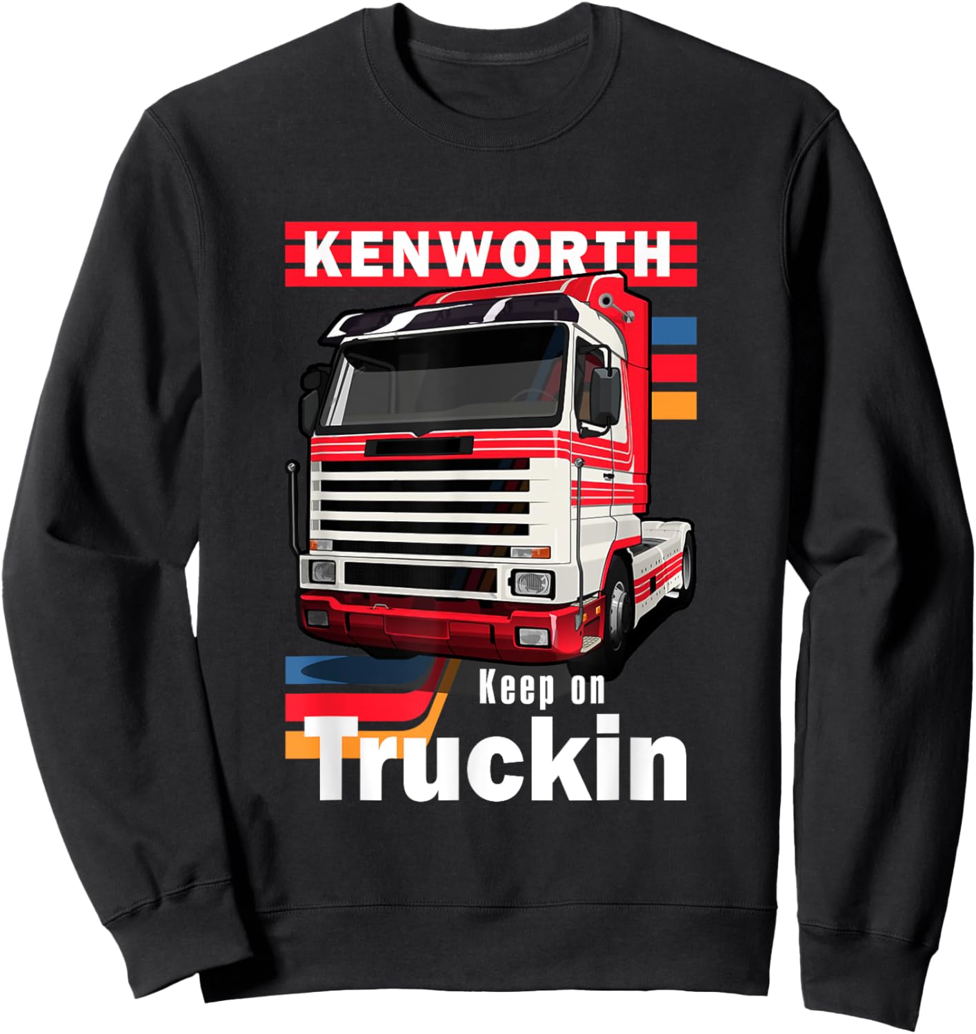 Kenworth Keep On Truckin - Men's -Adults Classic Fit Black Short Sleeve - Small Sweatshirt - Sweatshirt | Black