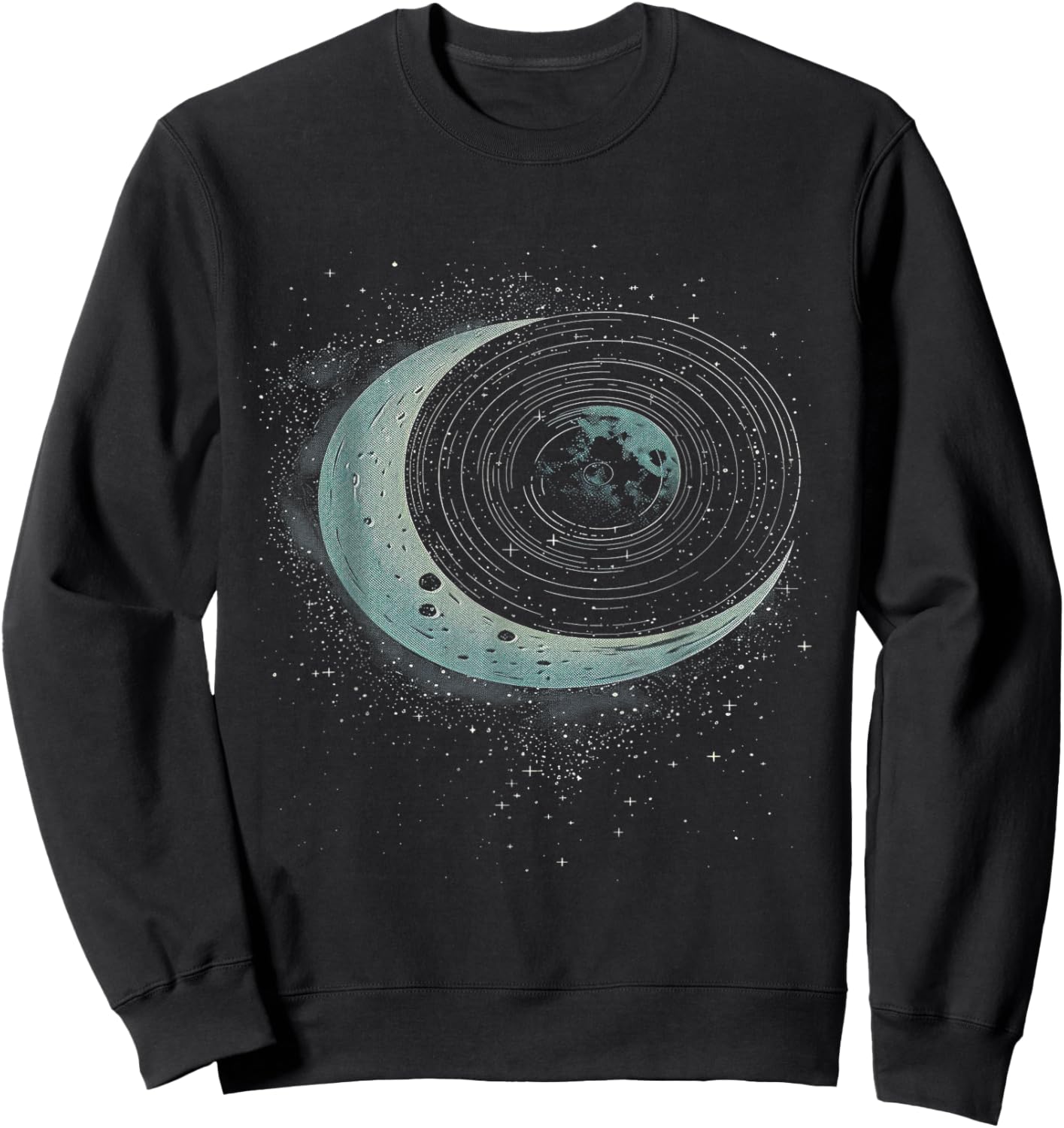 Vinyl Record Moon Sweatshirt - Sweatshirt | Black