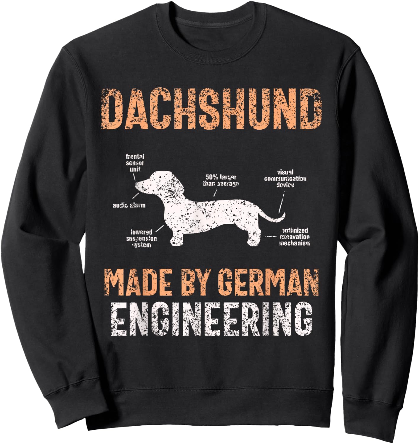 Dachshund German Engineering Art Master Puppy Dachshund Sweatshirt - Sweatshirt | Black