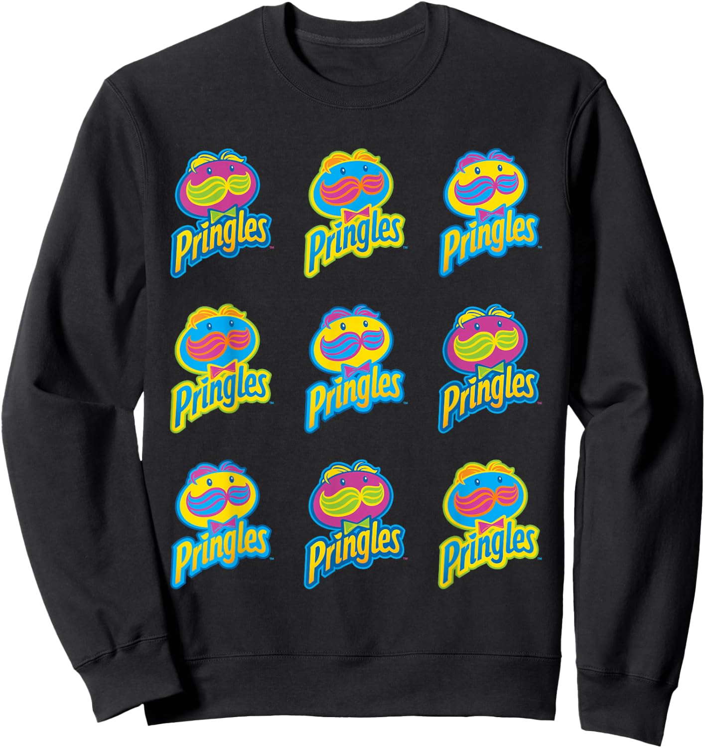 Pringle's Neon Logo Pattern T Shirt Sweatshirt - Sweatshirt | Black