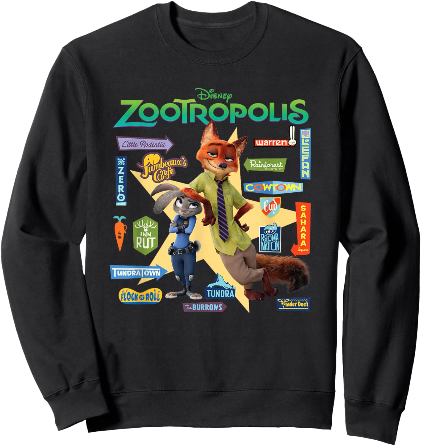Zoomania Signs Sweatshirt - Sweatshirt | Black