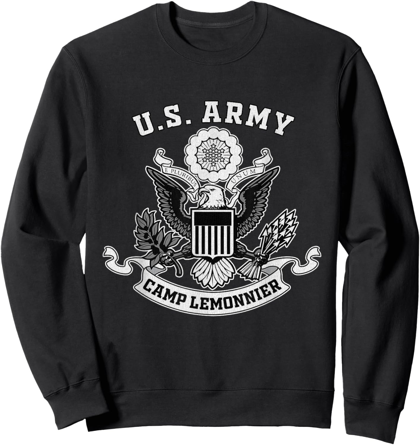 Camp Lemonnier Djibouti Military Base Eagle Emblem Vintage Sweatshirt - Sweatshirt | Black