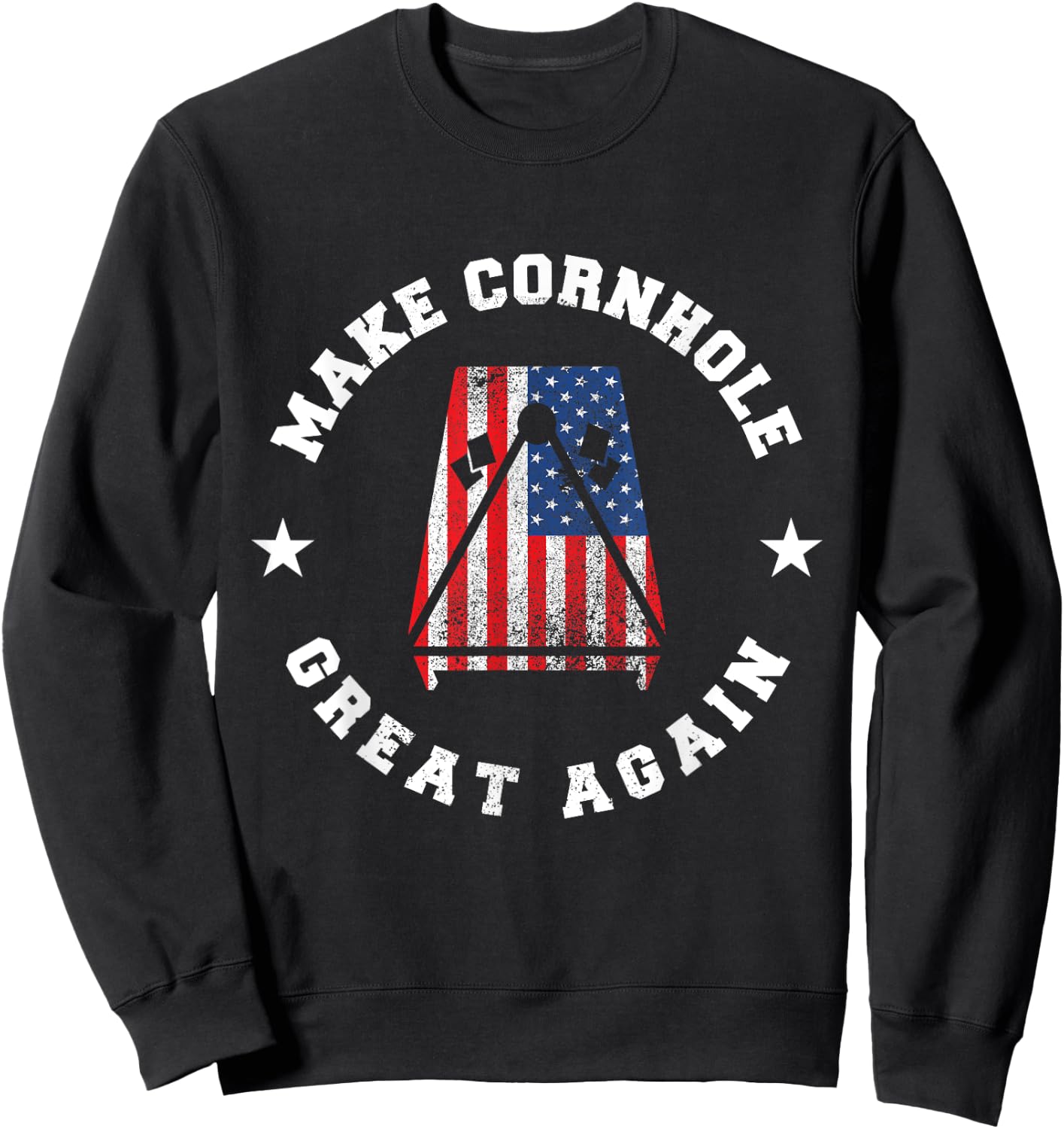 Make Cornhole Great Again Funny USA Gift | Bags toss Sweatshirt - Sweatshirt | Black