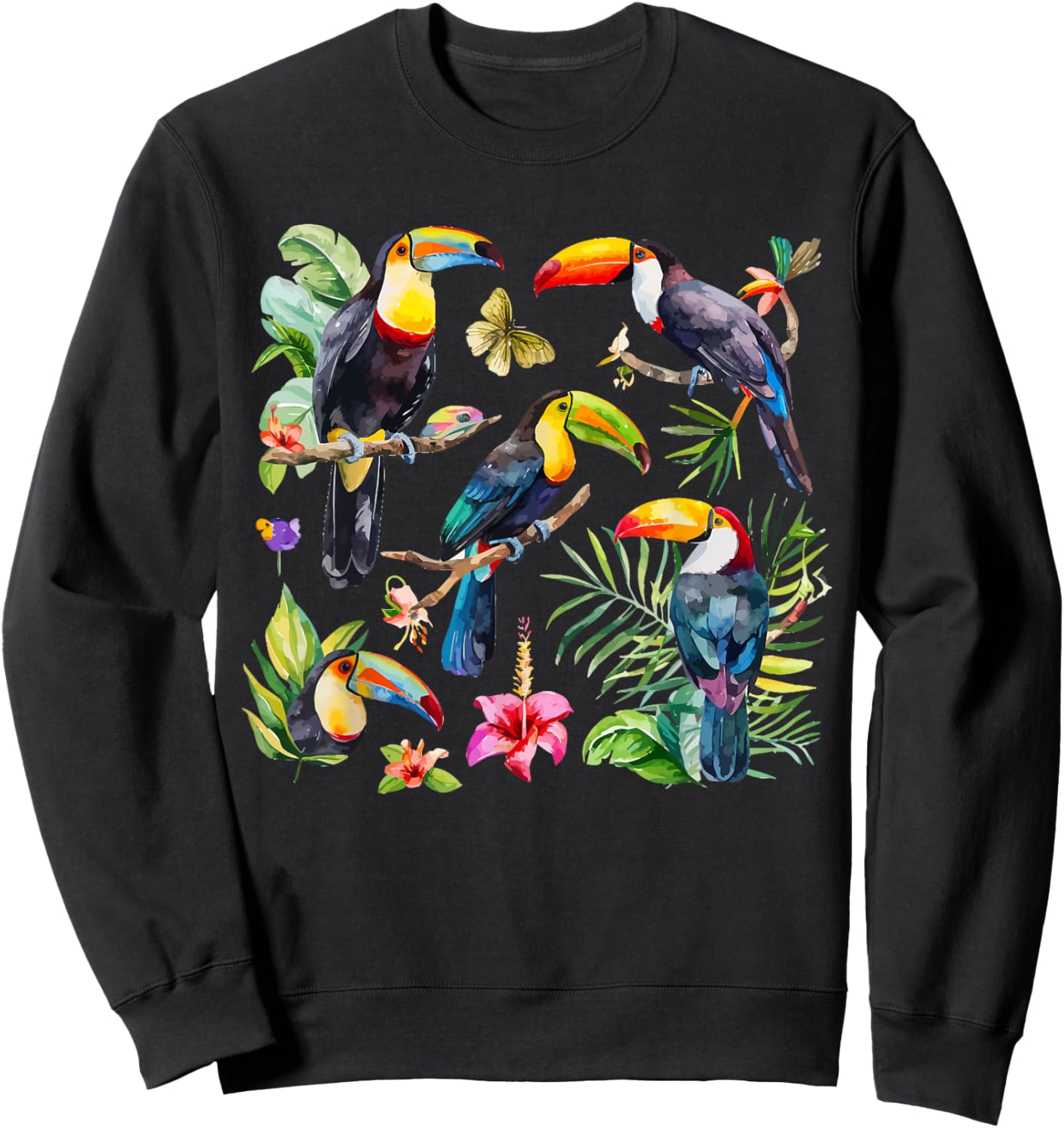 Toucan Watercolor Sweatshirt - Sweatshirt | Black