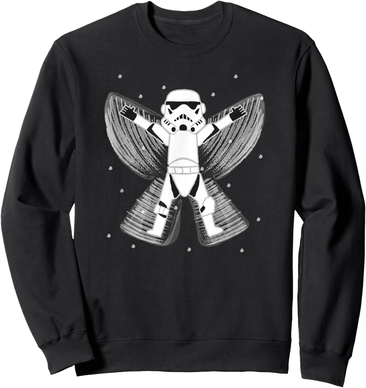 Star Wars Classic Christmas Cartoon Stormtrooper Snow Angel Sweatshirt - Sweatshirt | Black