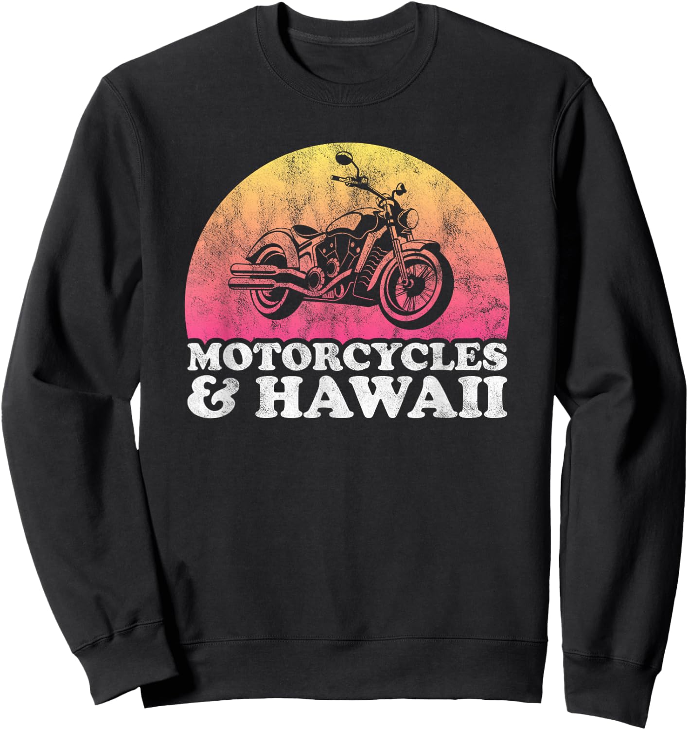 Motorcycle and Hawaii Motorcycles Sweatshirt - Sweatshirt | Black