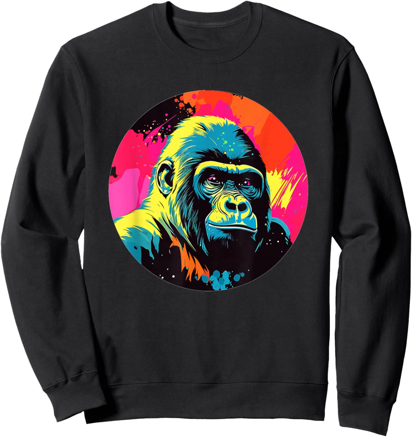 Colorful Gorilla Pop Art Vibrant I Gorilla Sweatshirt - Sweatshirt | Black