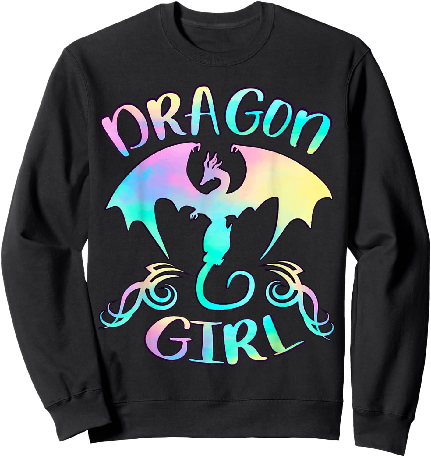 Dragon Girl Just a girl Who Loves Dragons Lover Themed Sweatshirt - Sweatshirt | Black