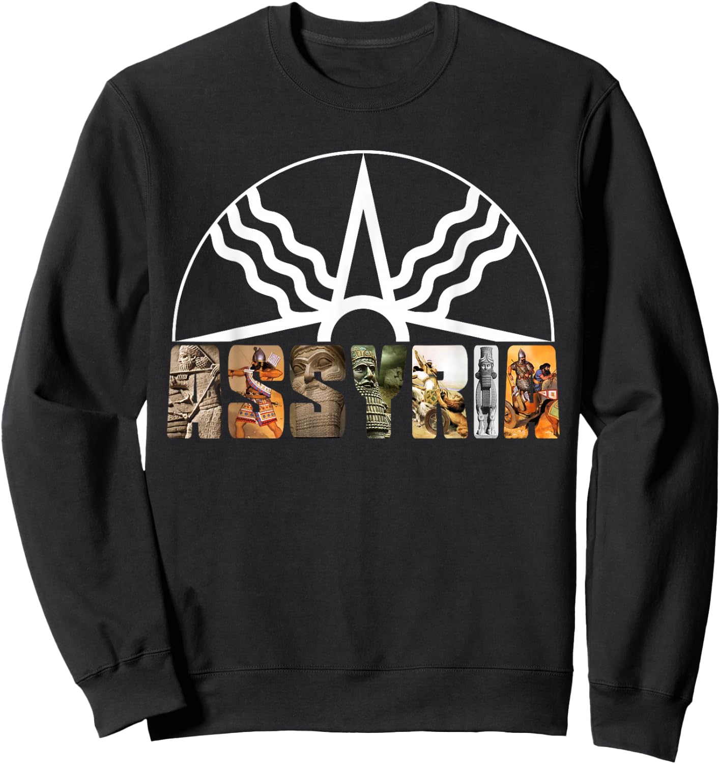 Assyria Country Assyrian Flag Assyrian Winged Bull Lamassu Sweatshirt - Sweatshirt | Black