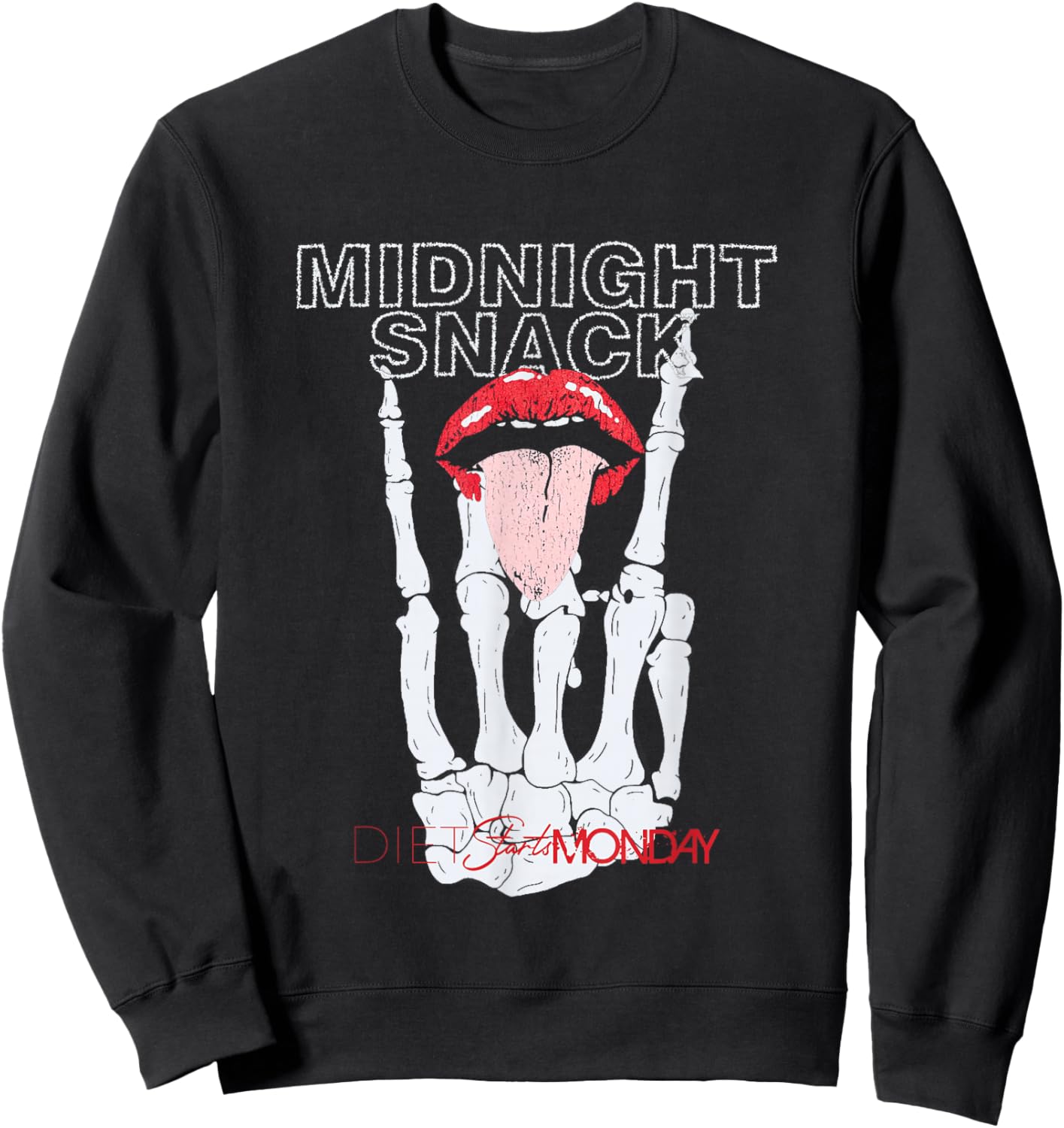Vintage Midnight Snack Design Sweatshirt - Sweatshirt | Black