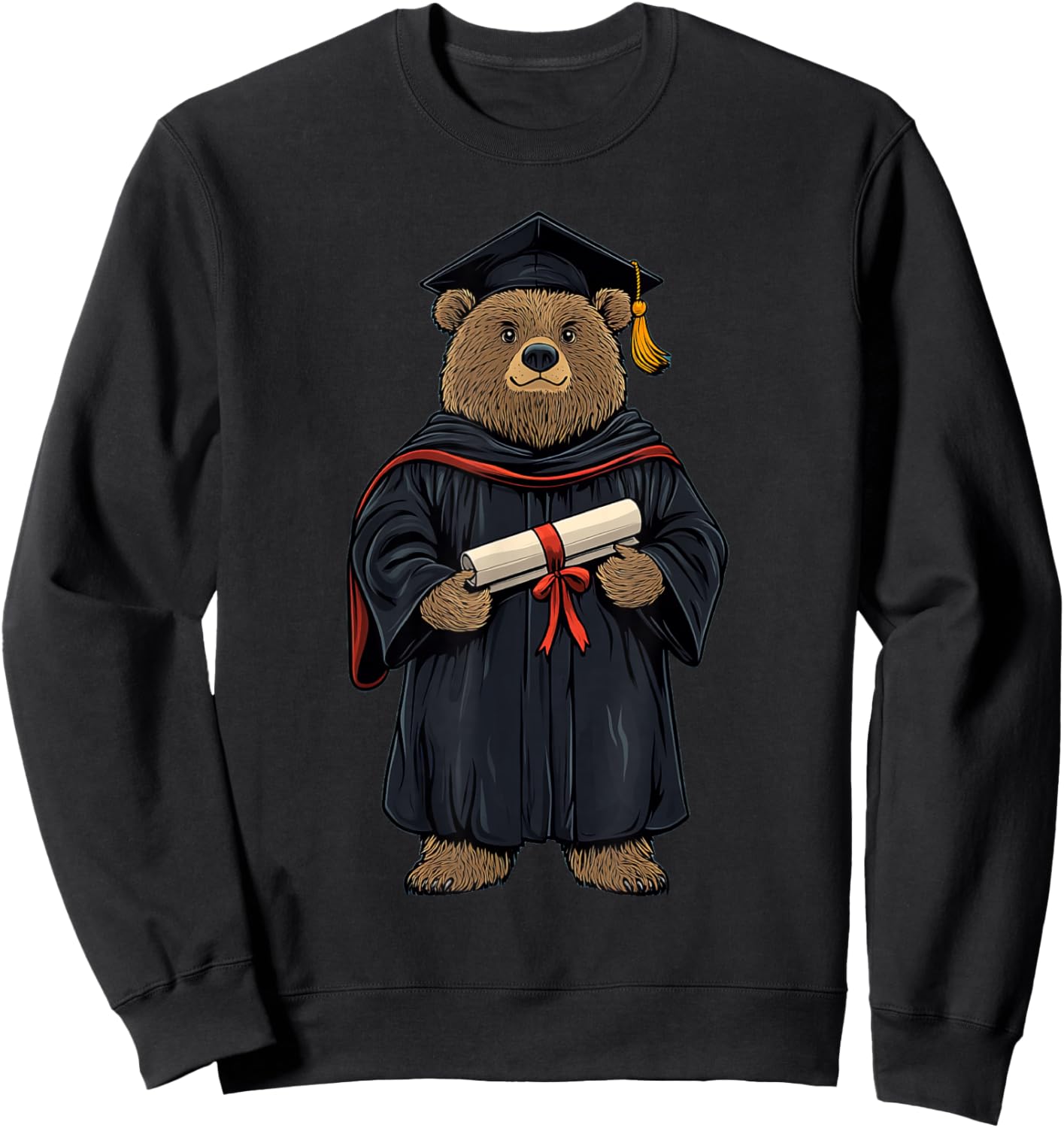 Cute Bear Graduation Sweatshirt - Sweatshirt | Black