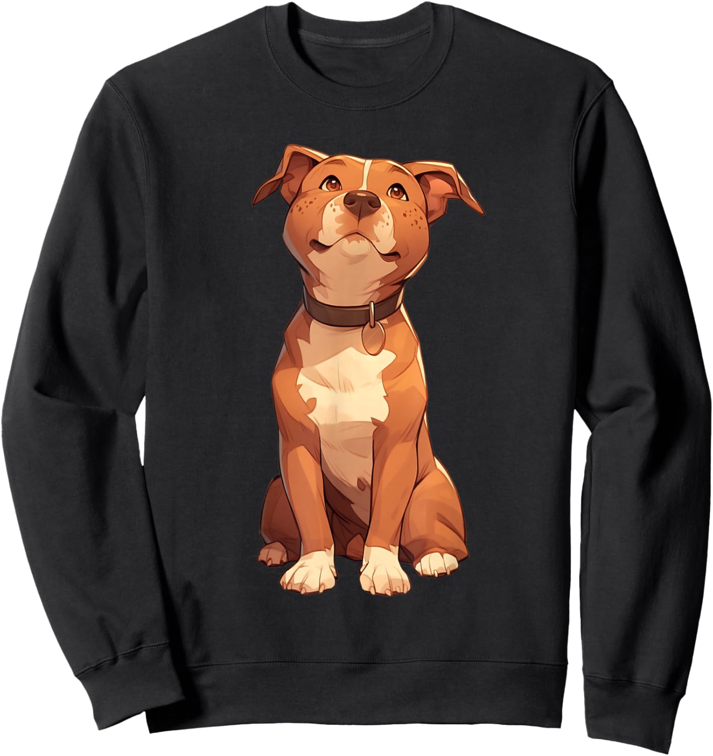 Pitbull Cartoon Dog Lover Pitty Puppy Owner Walker Trainer Men Women Girls Kids Sweatshirt - Sweatshirt | Black