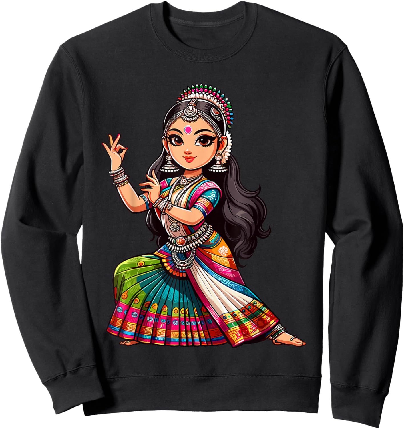 Indian Dance Bharatanatyam Sweatshirt - Sweatshirt | Black