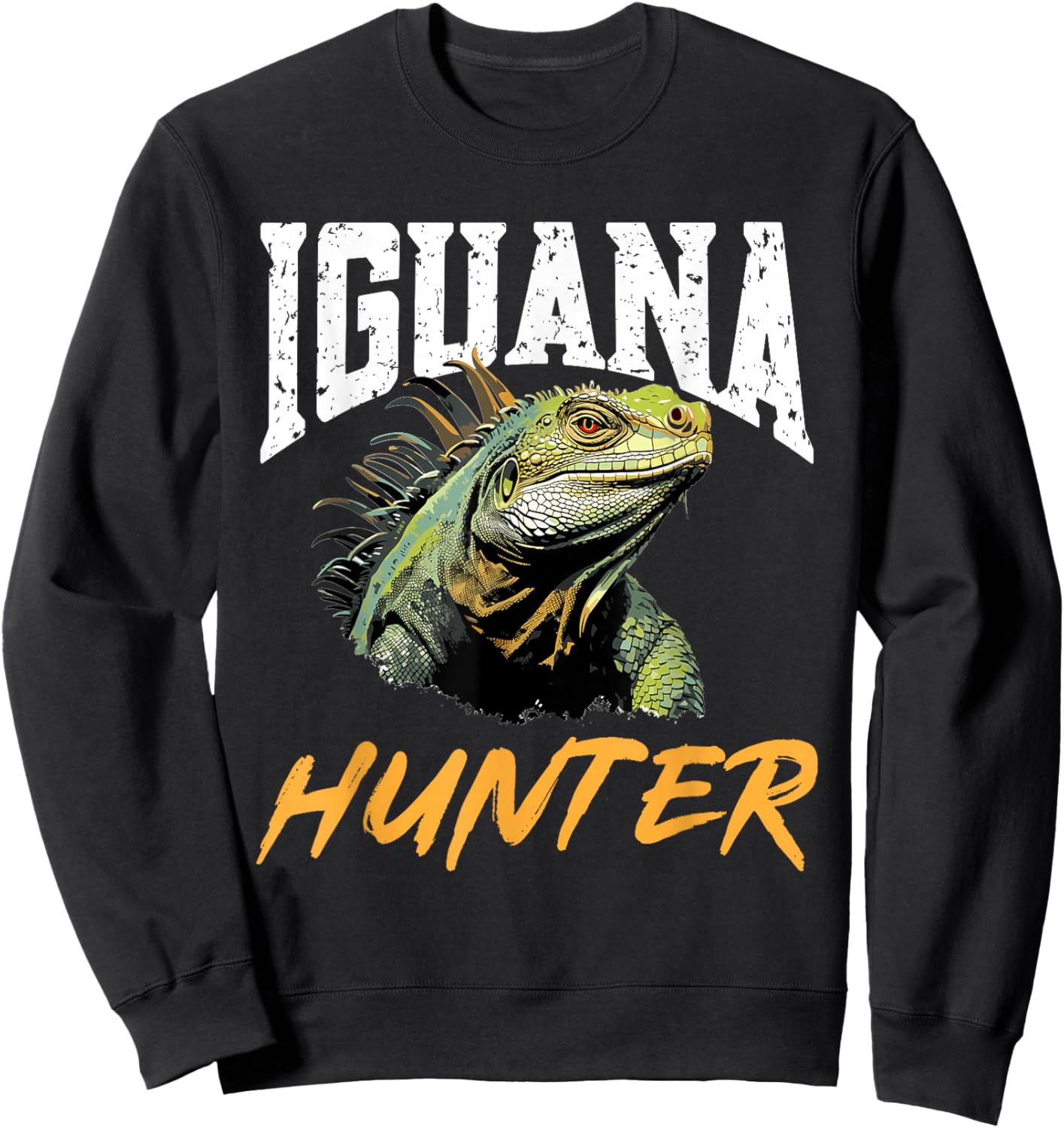 Iguana Reptile Lover Herpetology - Iguana Hunter Sweatshirt - Sweatshirt | Black