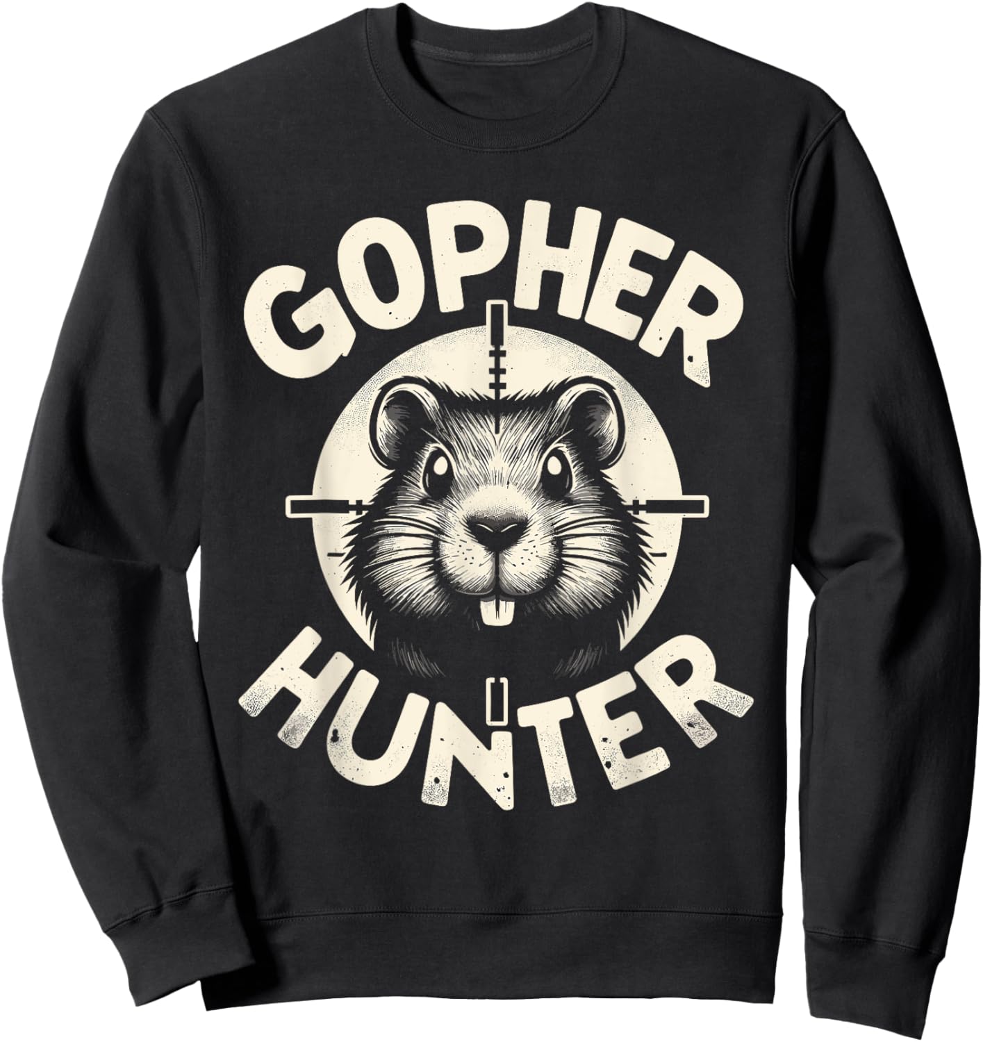 Unique Funny Landscaping Crosshairs Gopher Hunter Sweatshirt - Sweatshirt | Black