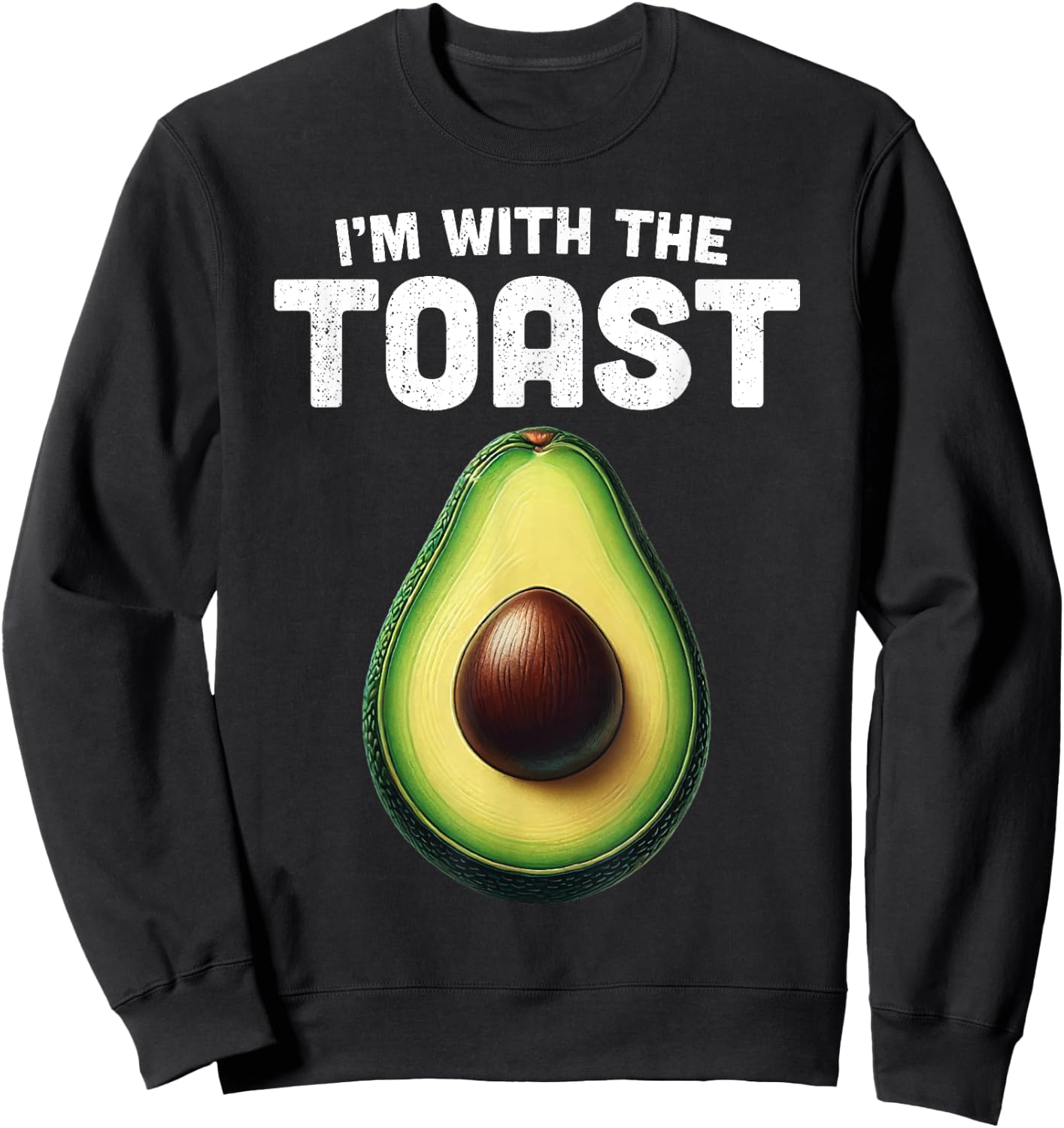 Im With Toast Shirt Avocado Matching Funny Halloween Costume Sweatshirt - Sweatshirt | Black