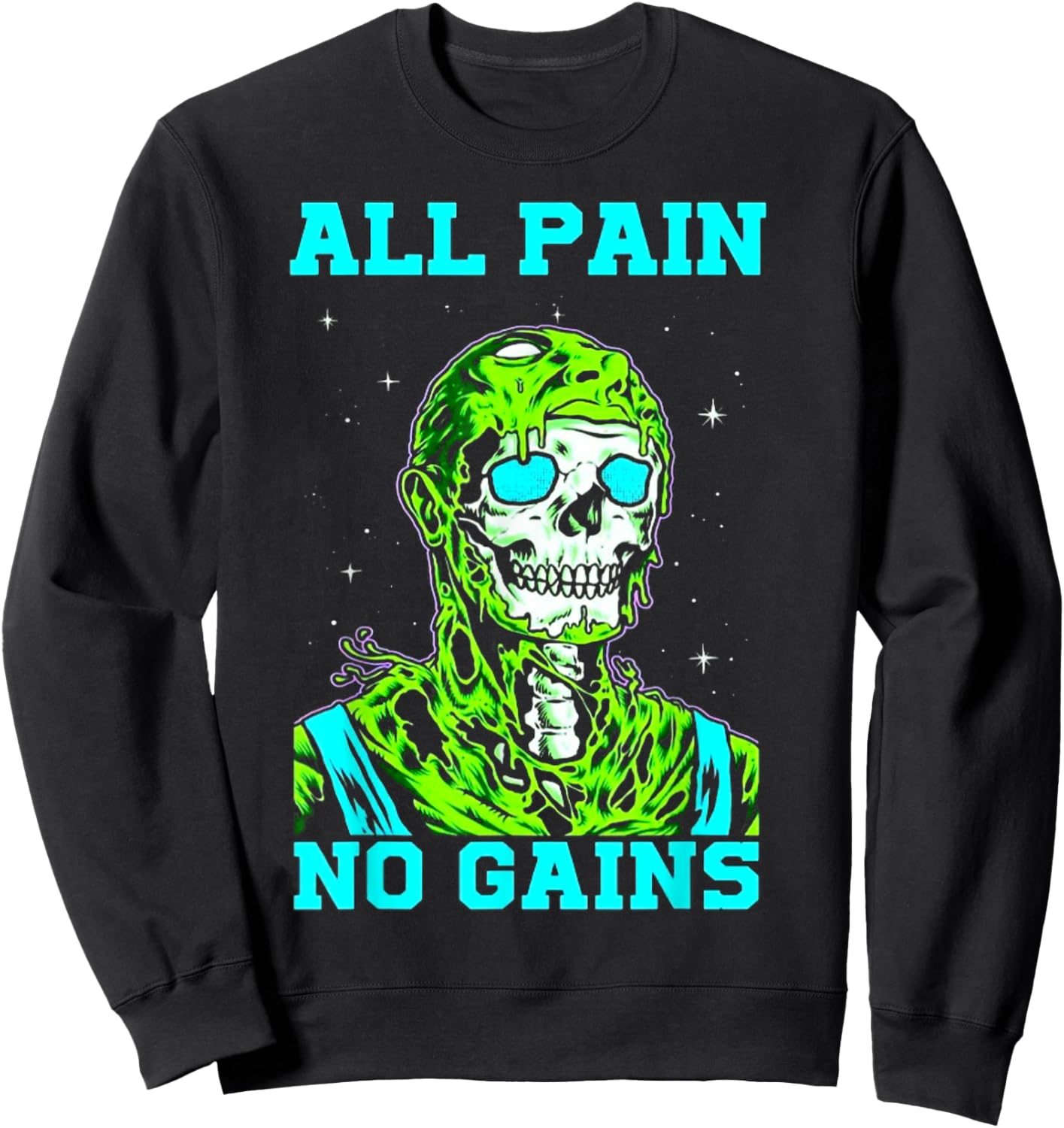 All Pain No Gains Fitness Weightlifting Bodybuilding Gym Sweatshirt - Sweatshirt | Black