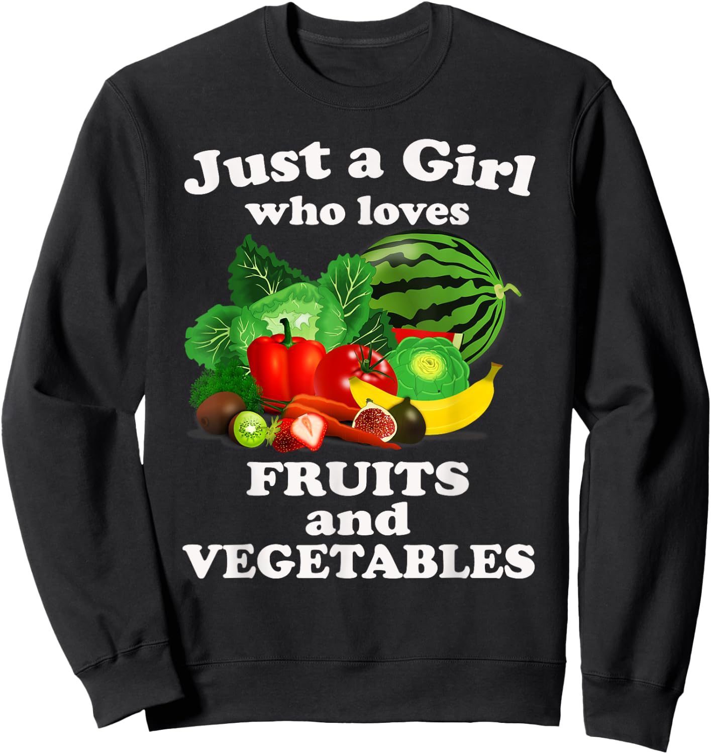 Fruits Vegetables Girls Toddlers Costume & Gardening Veggies Sweatshirt - Sweatshirt | Black