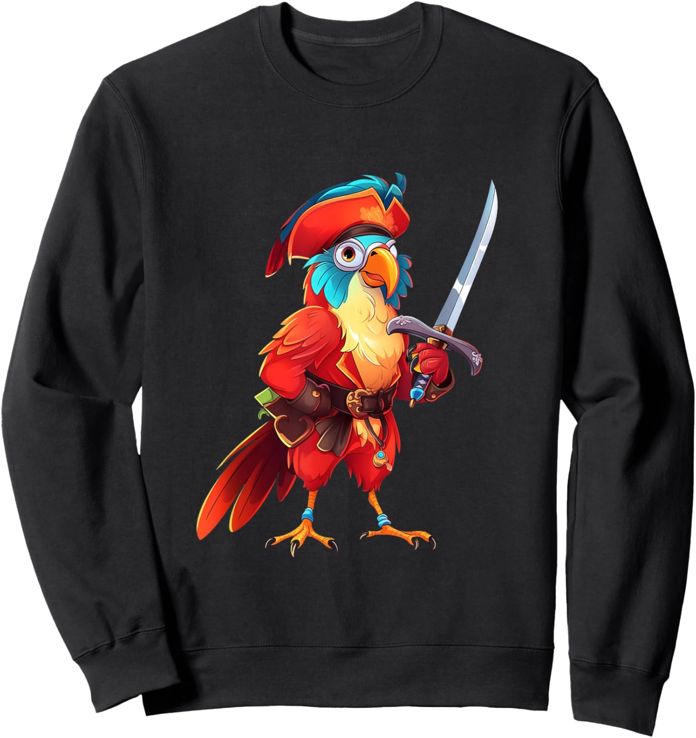 Pirate Costume Parrot Bird Buccaneer Pirate Costume Children Boys Sweatshirt - Sweatshirt | Black