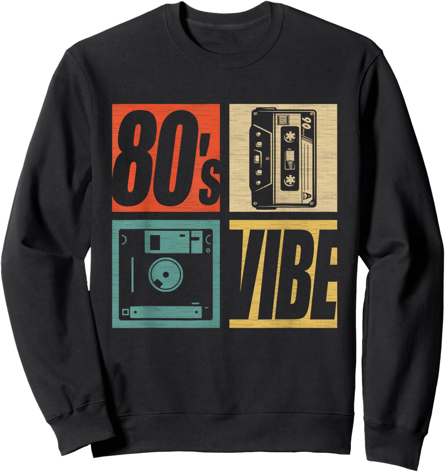 80s Vibe 1980s Fashion 80 Theme Party Eighties Costume Sweatshirt - Sweatshirt | Black