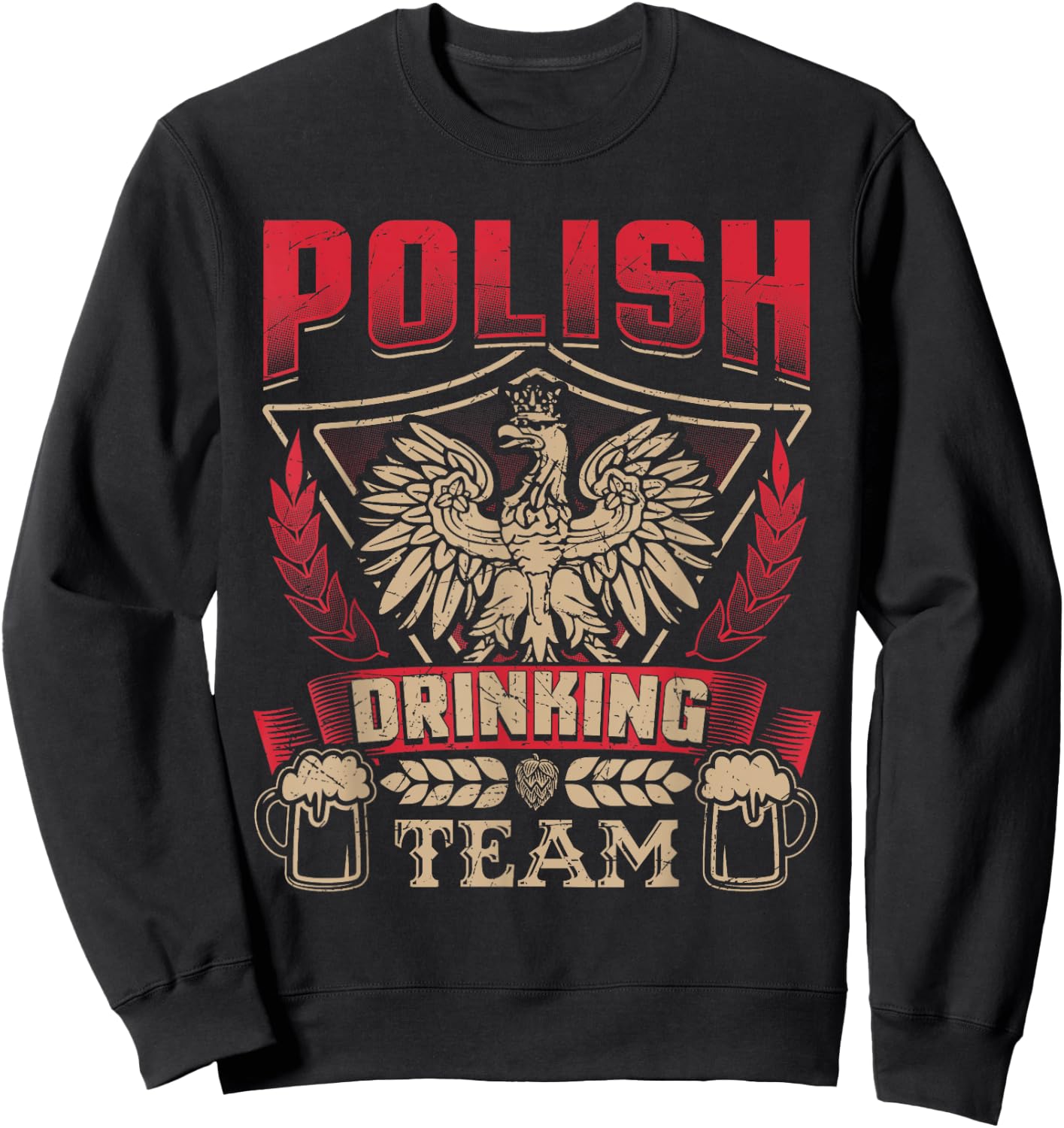 Dyngus Day Polish Beer Poland Pride Falcon Eagle Drinking Sweatshirt - Sweatshirt | Black