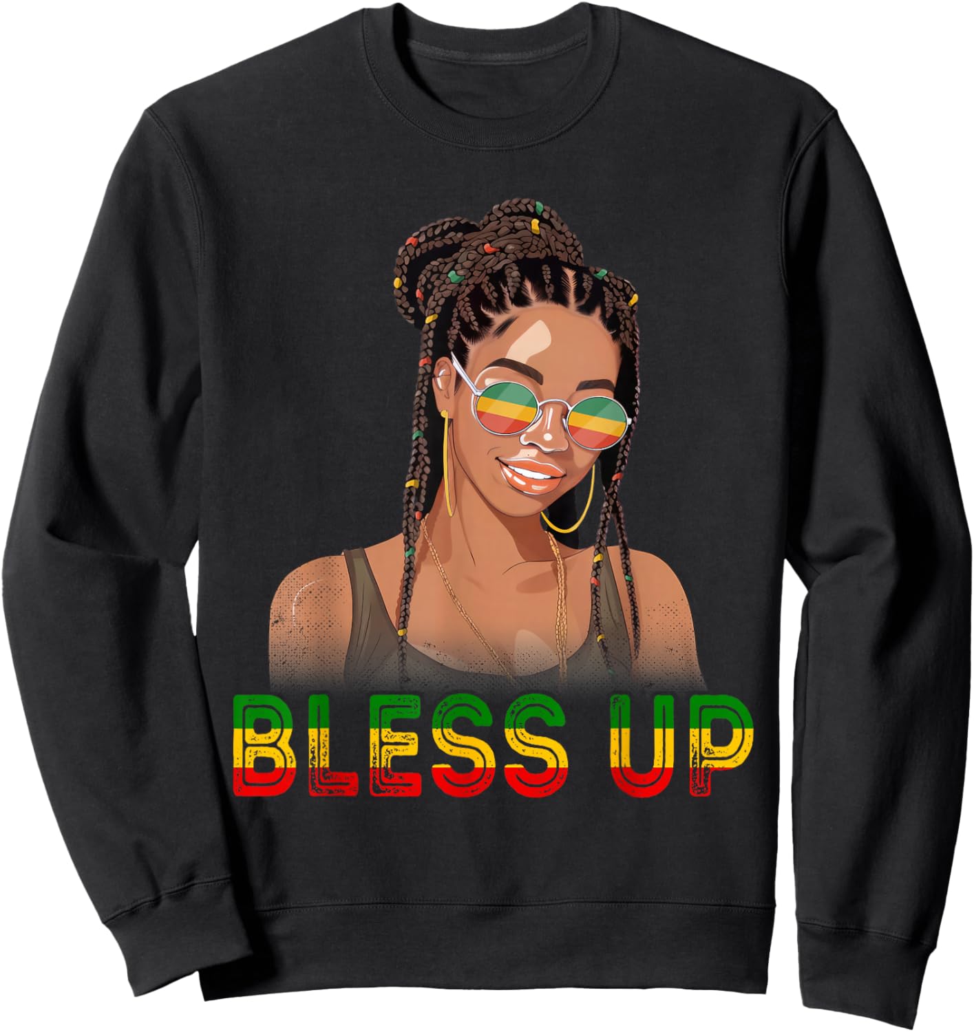 Rasta Reggae Rastafari Bless Up Rastafarian Reggae Lover Sweatshirt - Sweatshirt | Black