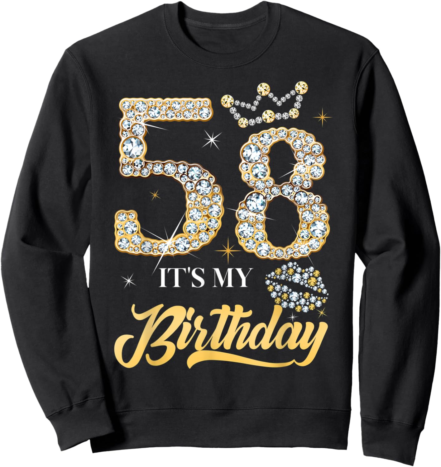 It's My 58th Birthday Diamond Shoes 58 Years Old Women Sweatshirt - Sweatshirt | Black