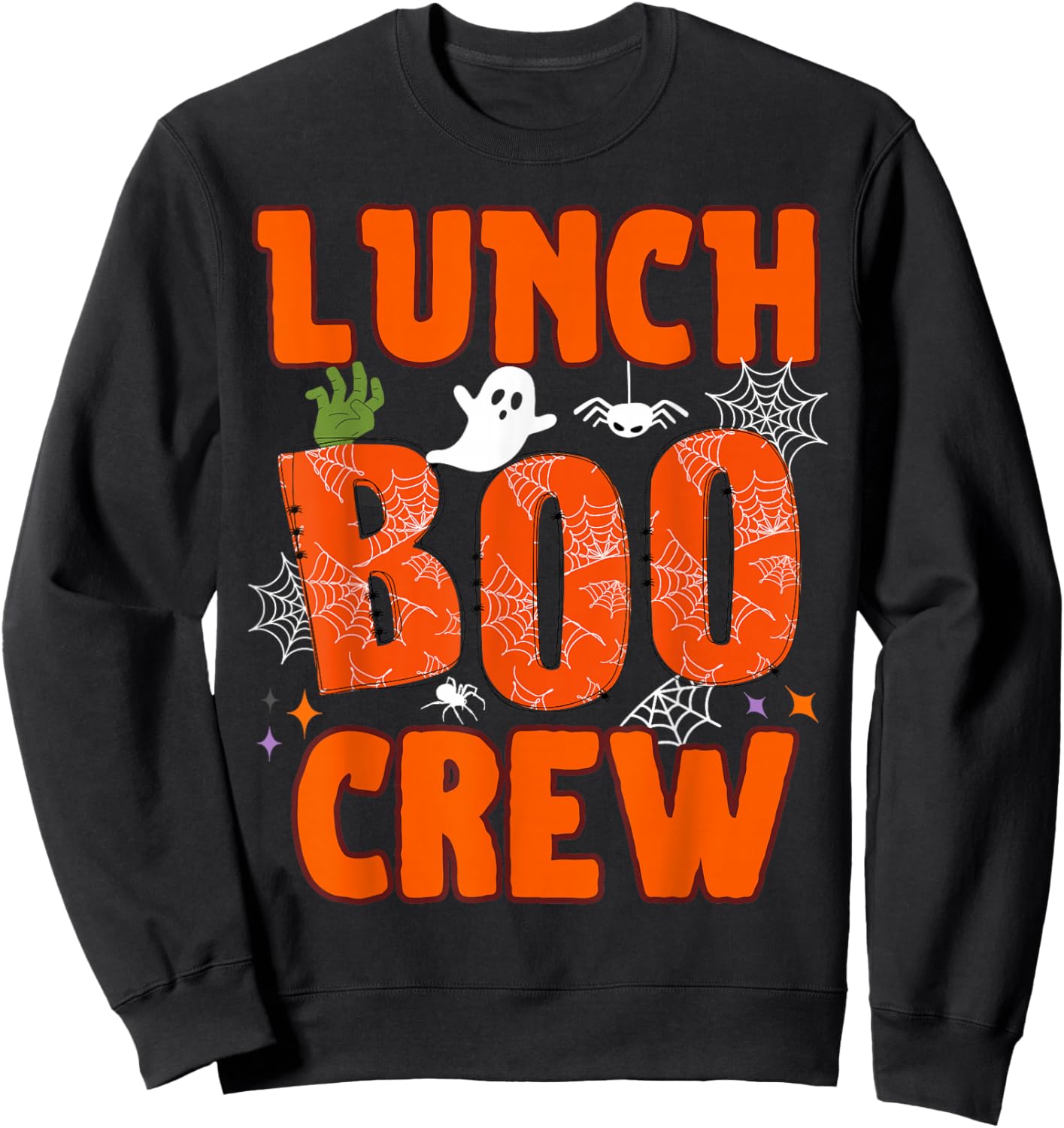 Lunch Lady Boo Crew Cafeteria Halloween Costume Matching Sweatshirt - Sweatshirt | Black